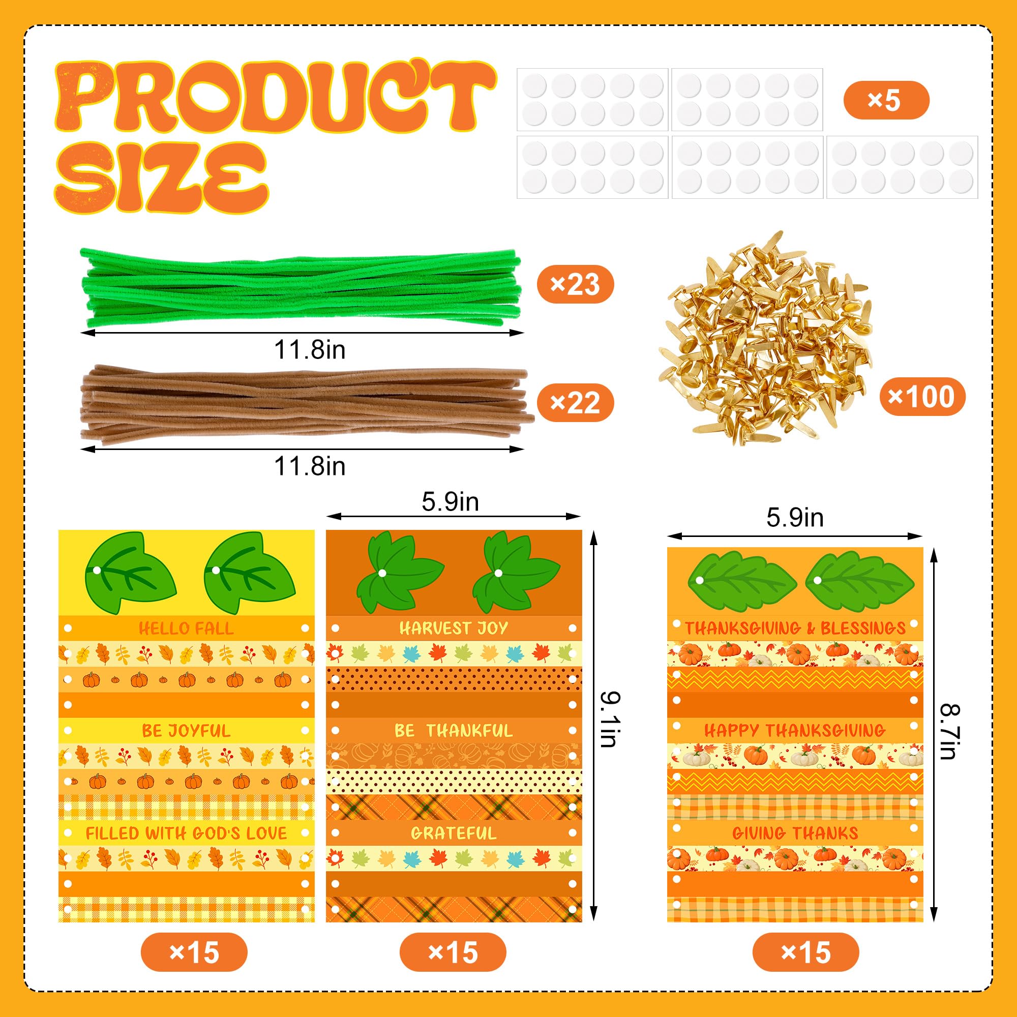 Tlswshsy Lot de 45 citrouilles en papier pour Halloween, Thanksgiving, kit de loisirs créatifs, citrouilles en papier d'automne pour l'automne, cadeaux de fête religieuse
