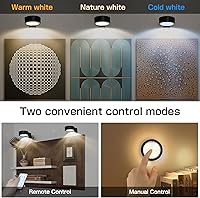 Vista 2 de 2-Pack Picture Light for Paintings Battery Operated Art Light with Remotes,3 Lighting Display Light,Magnetic Dimmable and Timer Wall Light for Black