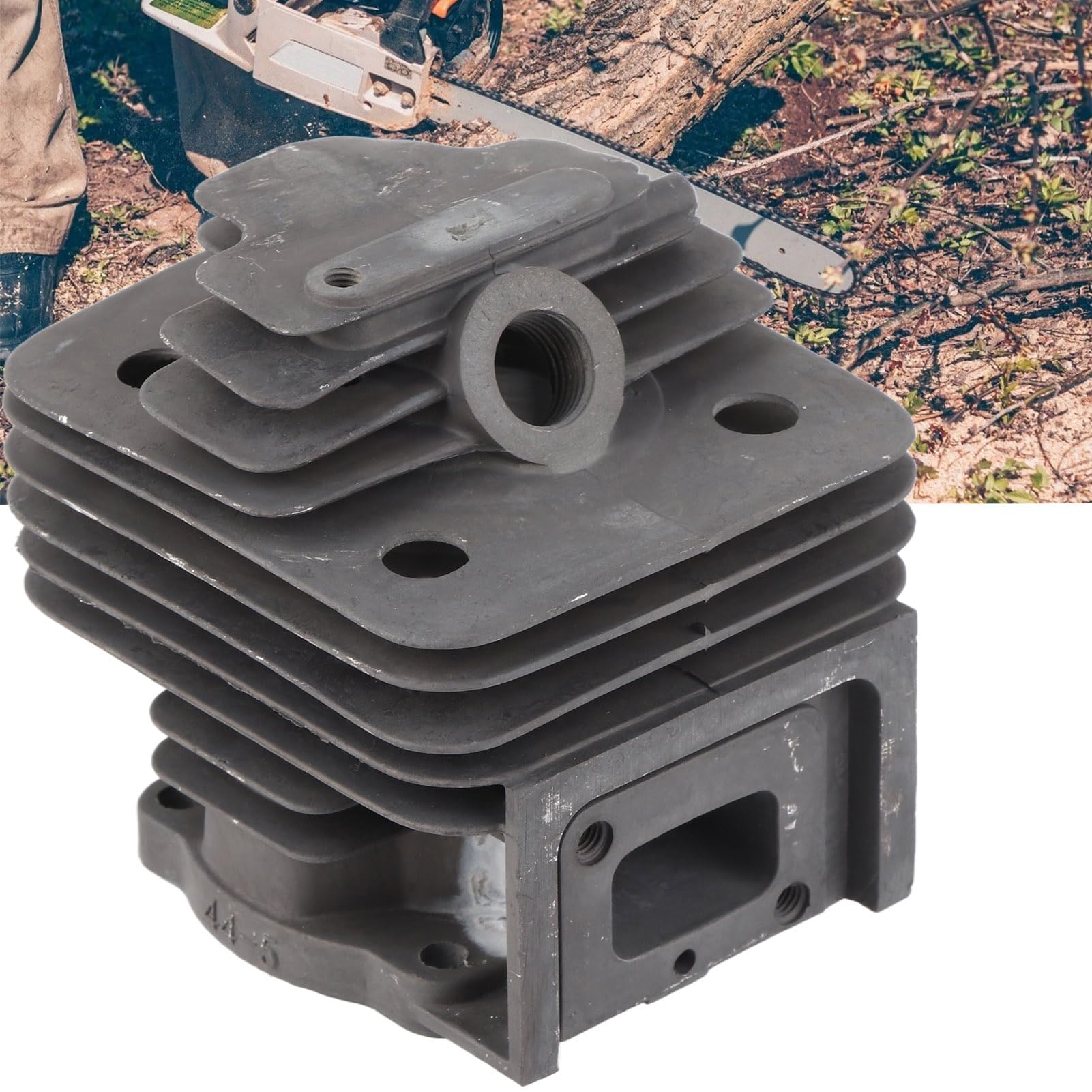 Cilindro Decespugliatore 52Cc Kit Pistone Cilindro Pistone Cilindro in Alluminio Ad Alto Contenuto di Silicio per Motore 52Cc 44F-5 Set di Parti per Spazzole in Carbonio Kit
