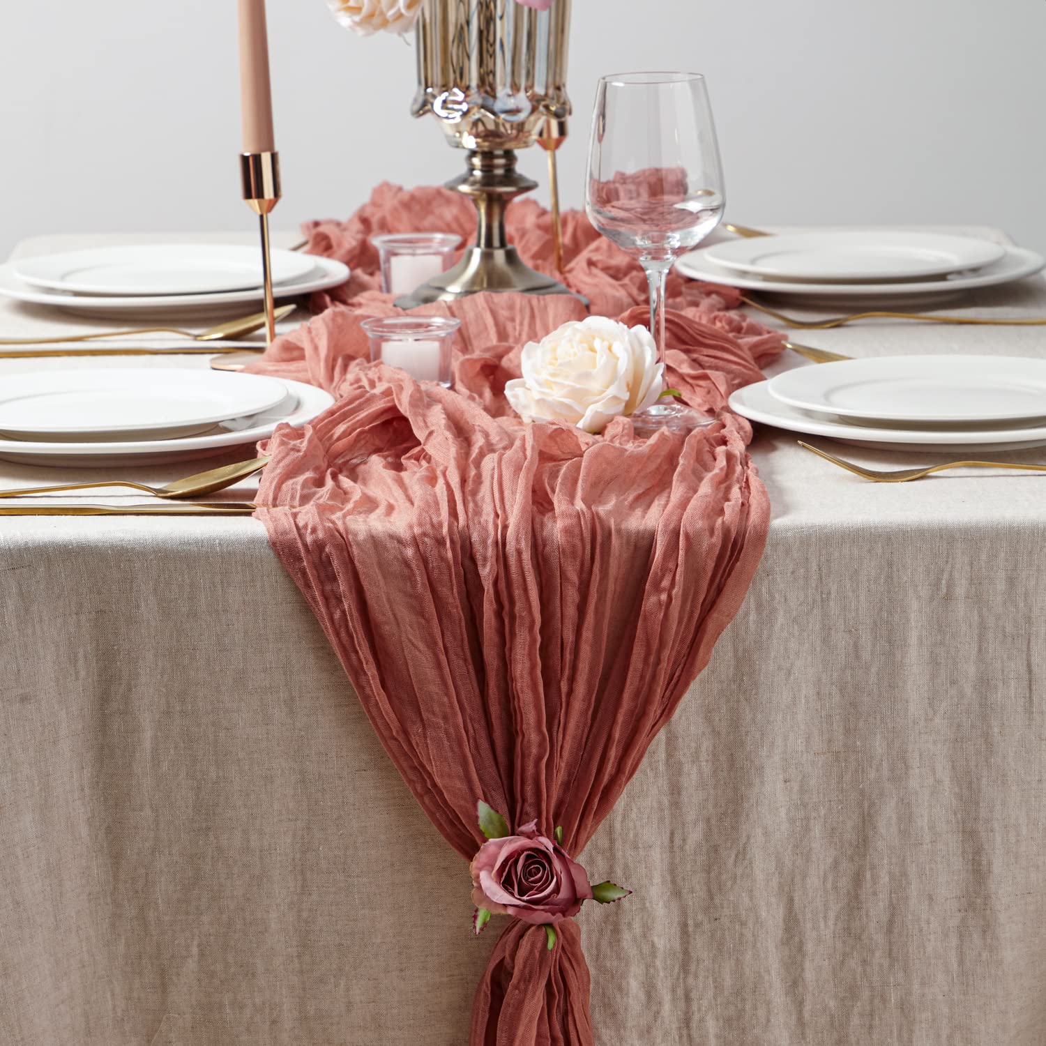 結婚式用　テーブルランナー Amazon｜2ピース 13フィート 結婚式用テーブルランナー コットン