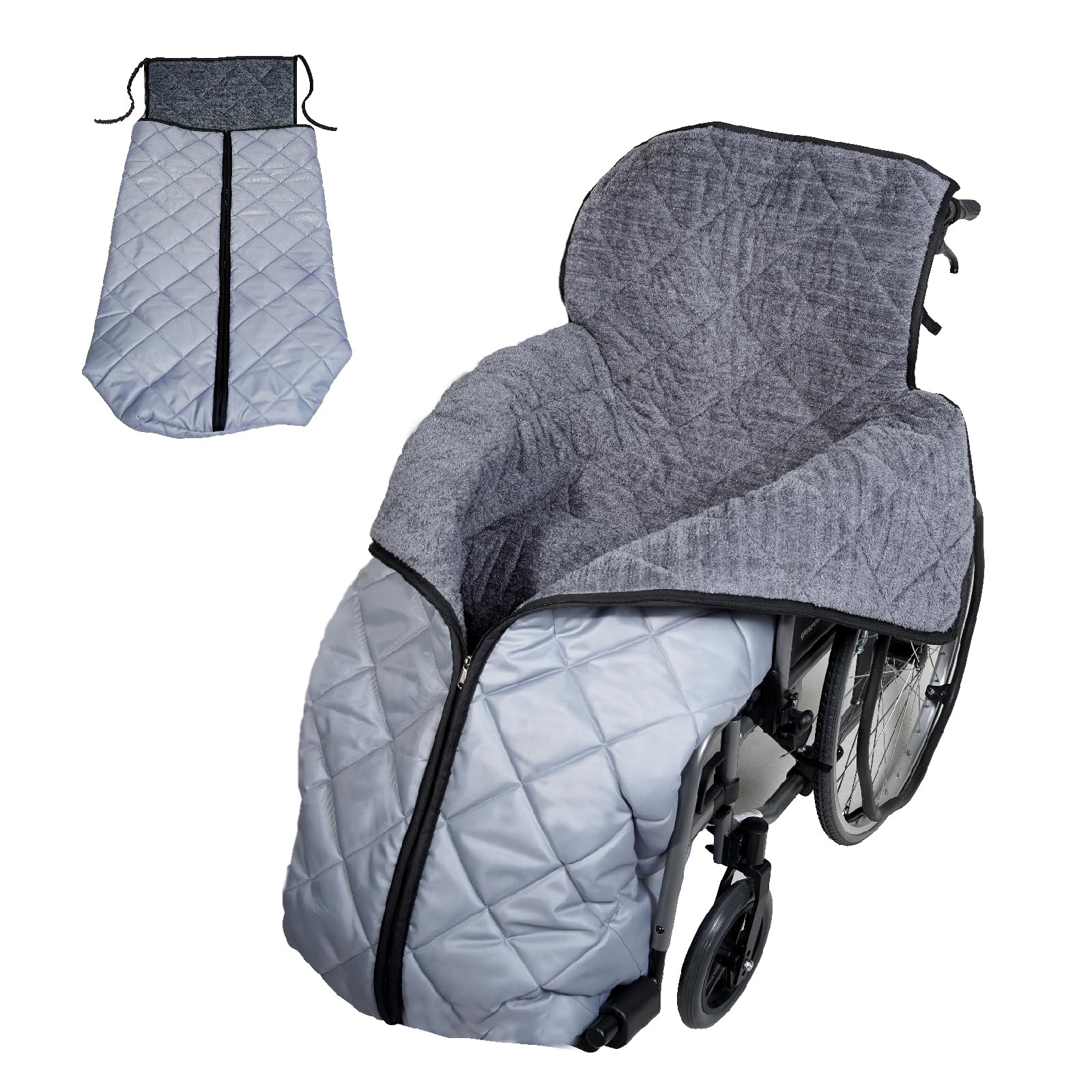 Saco de pies para silla de ruedas, 143 cm, tamaño grande, para silla de ruedas, manta para usuarios de sillas de ruedas, para adultos, saco de invierno para silla de ruedas, saco de invierno