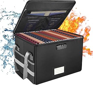 Excefore File Box Fireproof Document Box with Lock