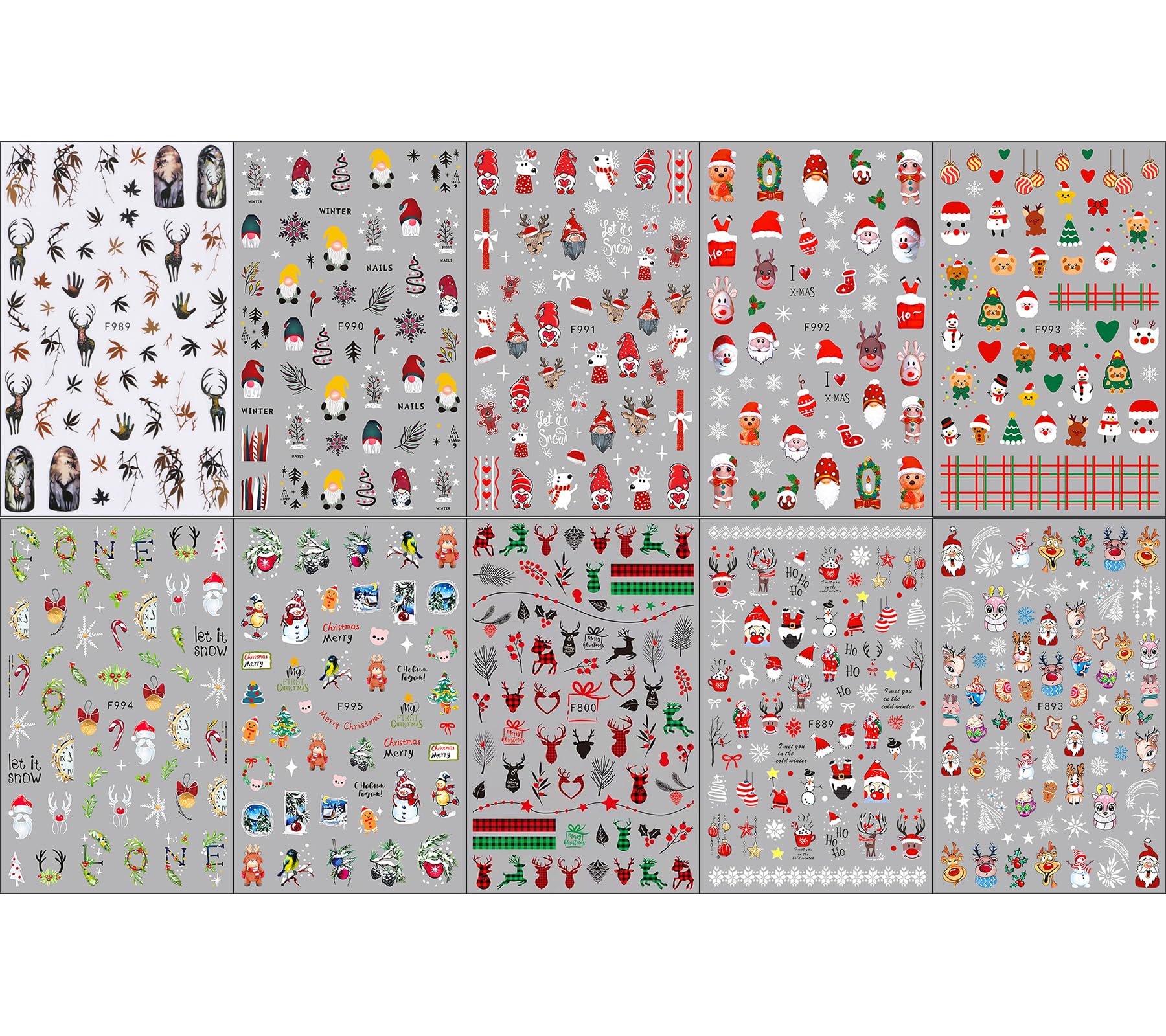 Stickers Autocollants Noël Pour Nail Art Et Scrapbooking - Lot Neuf, Fabriqué En France