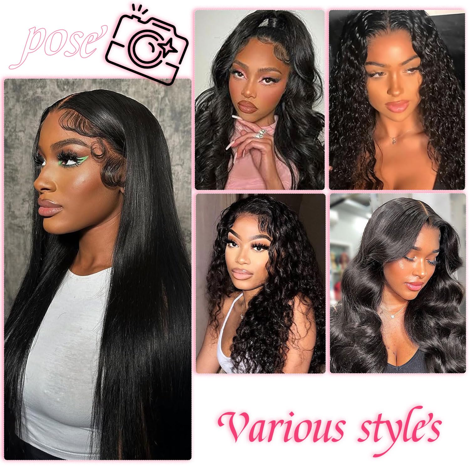 Echthaar Perücke 13x4 HD Lace Front Wig Human Hair Deep Wave 180% Density Brazilian Wigs with Baby Hair Schwarze Perücke Damen Glueless Deep Wave Wig Human Hair Pre Plucked Perücke Damen