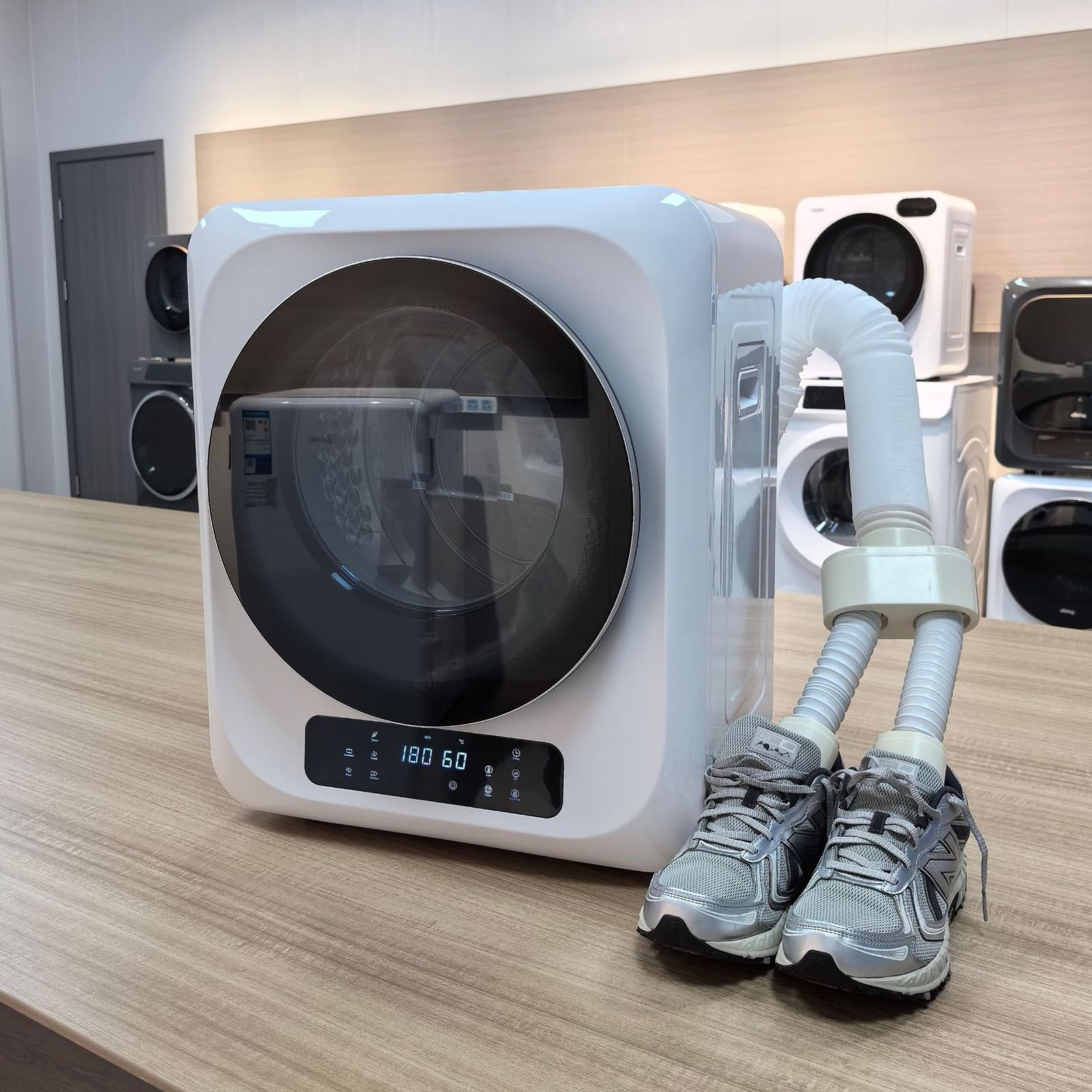 Secadora De Ropa Doméstica, Secadora Totalmente Automática con Secador De Zapatos, Pantalla De Tiempo Y Temperatura, 6 Modos De Secado, Secado Rápido De 20 Minutos, Antienredos.