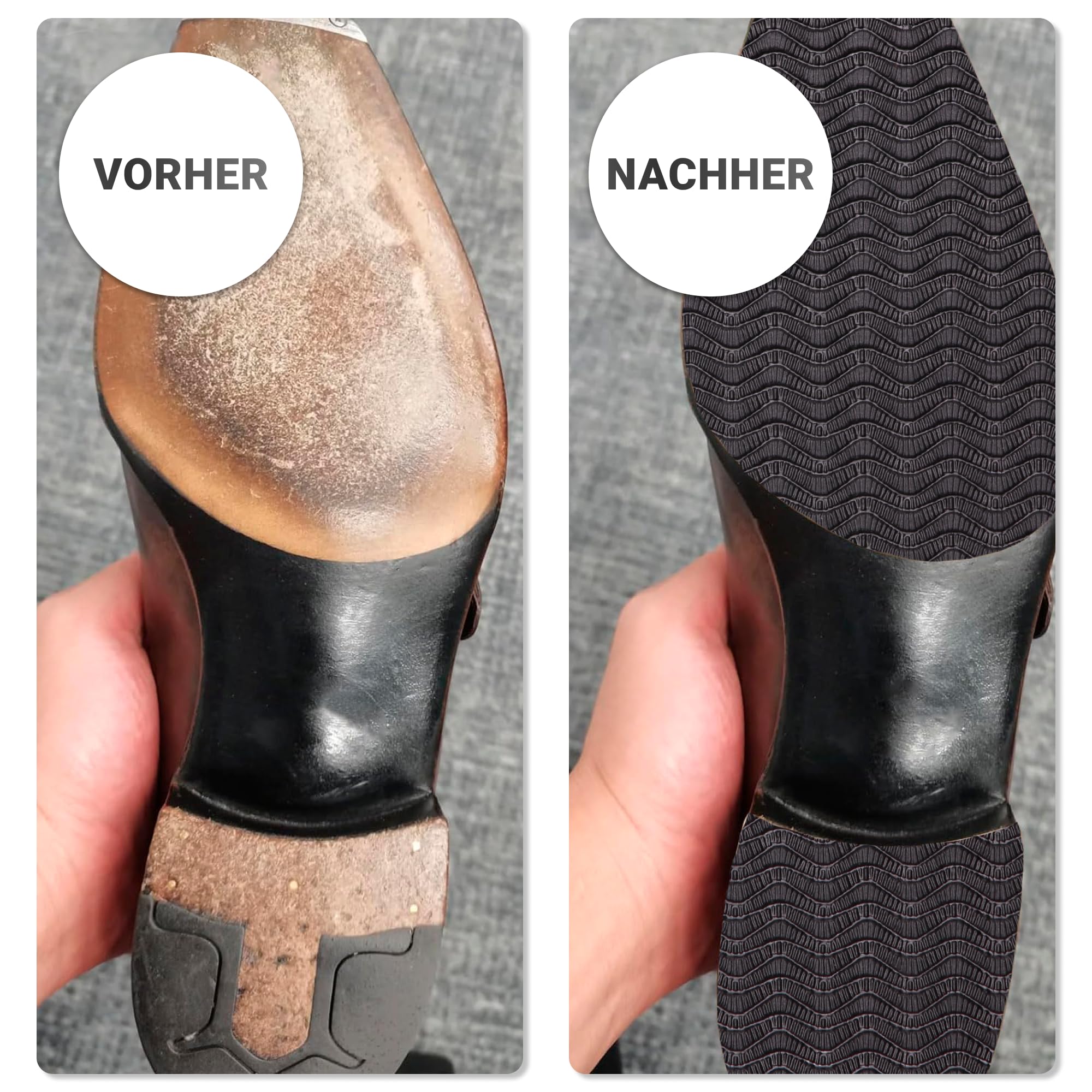 Semelles en caoutchouc de 3,5 mm, ondulée, particulièrement antidérapante pour baskets, chaussures de bateau, etc. I Réparation de semelles de chaussures - Caoutchouc - Colle à chaussures