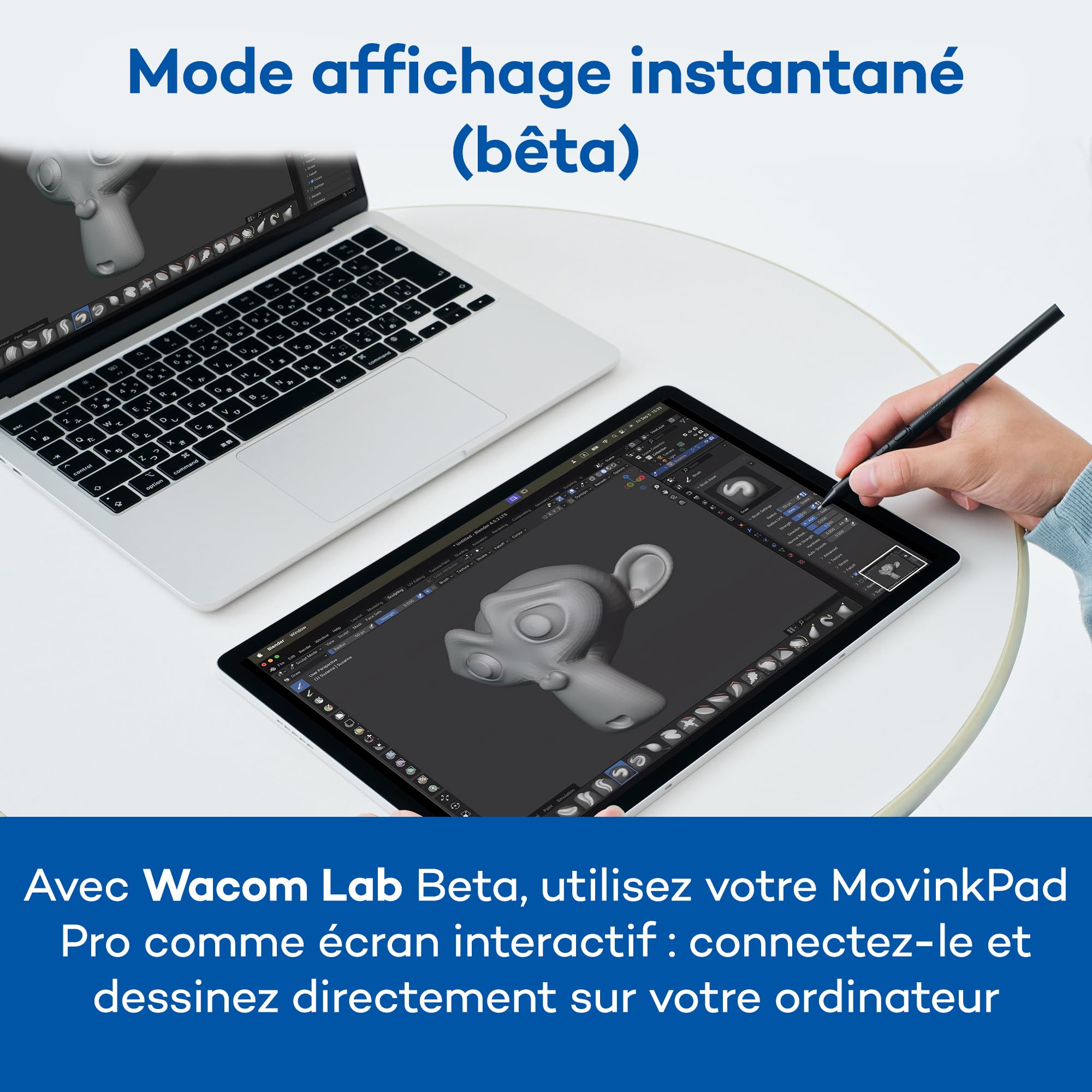 Wacom MovinkPad Pro 14 Tablette Graphique – Sensation Stylet sur Papier avec écran OLED pour Noirs Profonds, Contraste Exceptionnel, réponse Rapide, Verre texturé Premium, Pro Pen 3 Ultra-précis