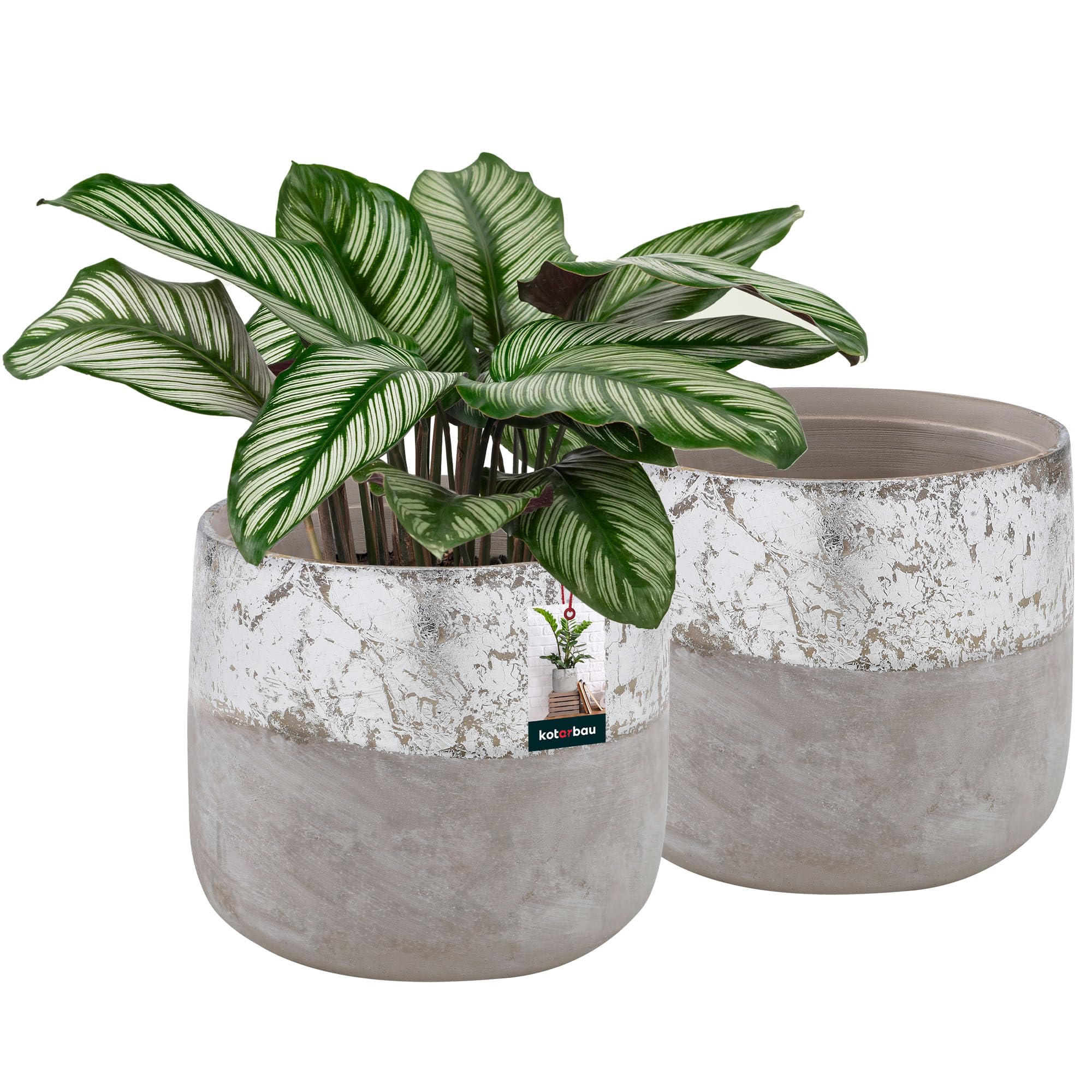 2er-Set Dekoschalen Aus Keramik – Silber, Hochglänzend, Ovale Blumentöpfe Für Deko