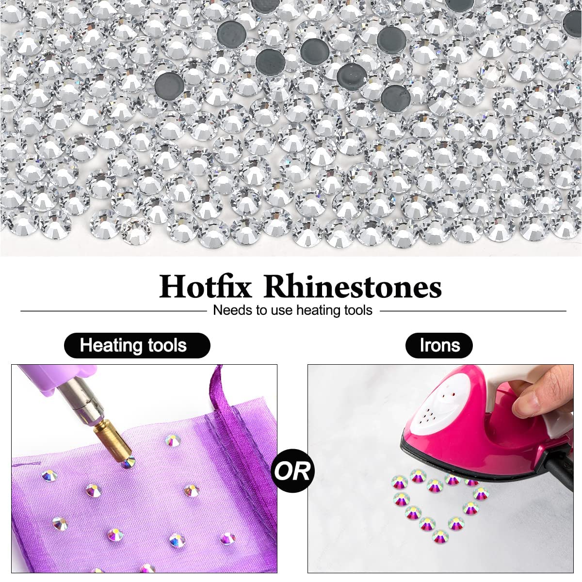 Strass Thermocollants (hotfix) Carrés 3x3 Mm - Cristal A+ Qualité Bling - Lot De 80 Pièces