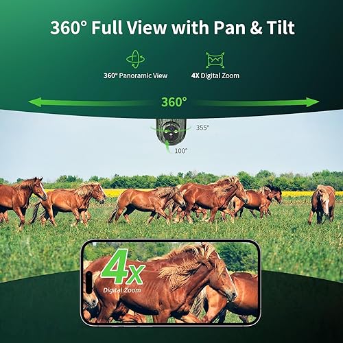 Miniatura 2 de SEHMUA Cellular Trail - Paquete de 2 cámaras de juego alimentadas por energía solar 2K con plan de datos ilimitado, tarjeta SIM incorporada 4G LTE,