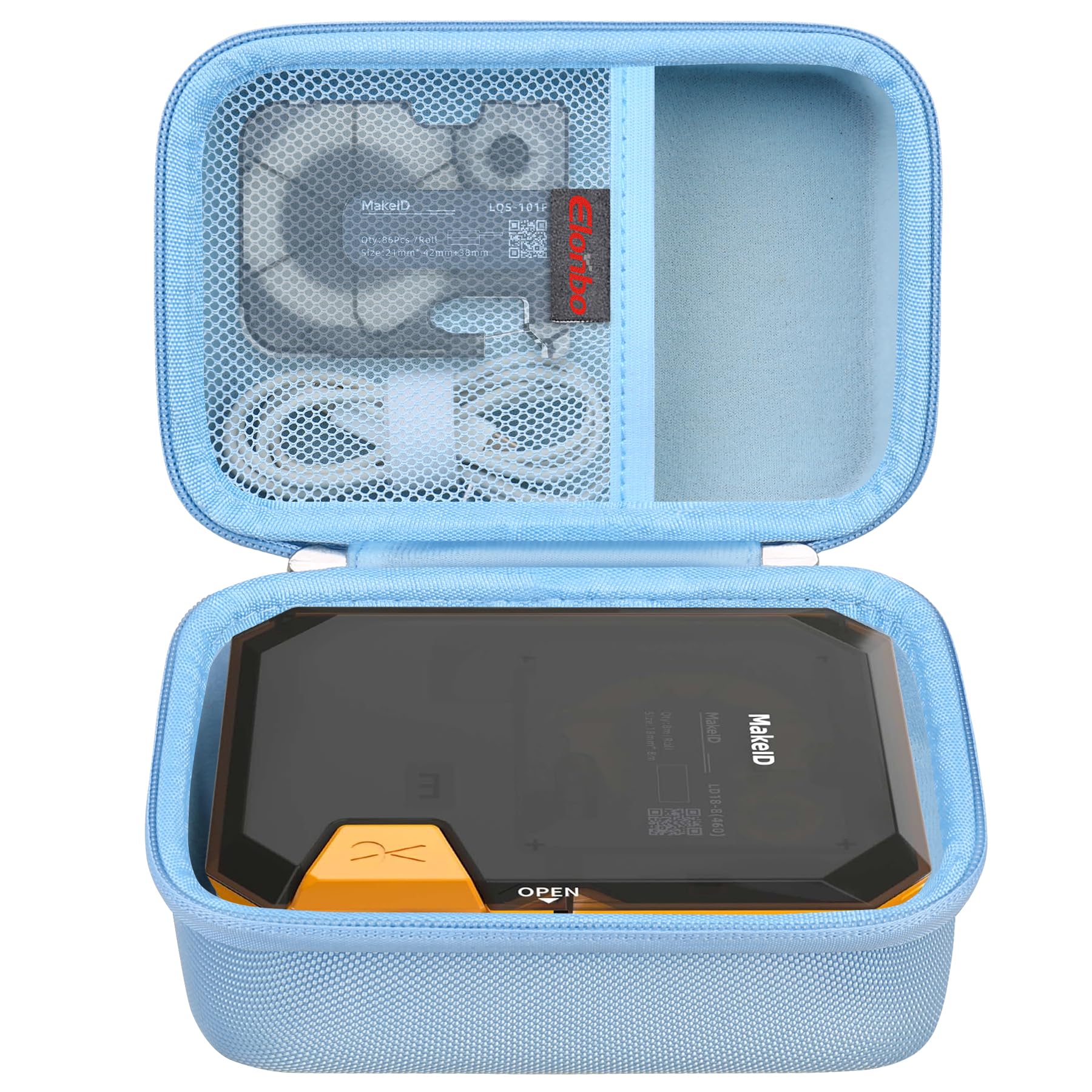 Elonbo Carrying Case for Makeid P31 Industrial Label Maker Machine, Thermal Transfer Label Printer Portable Bluetooth Labeler Storage Holder, Wire and