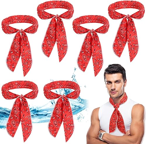 6 unidades de enfriamiento para el cuello, bufanda de enfriamiento para el cuello, bandana de enfriamiento para mujeres y hombres, clima caliente,