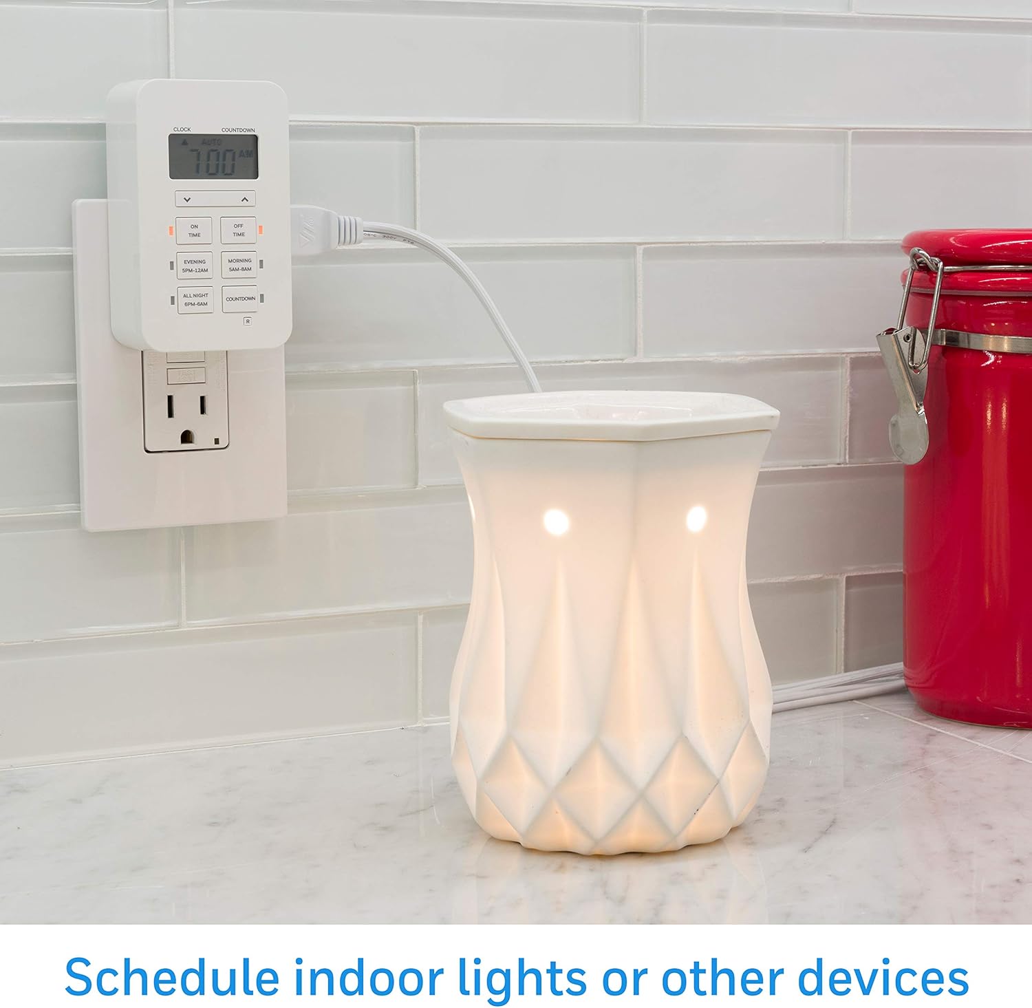 UltraPro Indoor Plug-in Digital 24-Hour Timer, Daily presets, Personalized ON/Off Settings, Customizable Countdown, 1 Polarized Outlet – 40959, 1 Pack, White : Everything Else