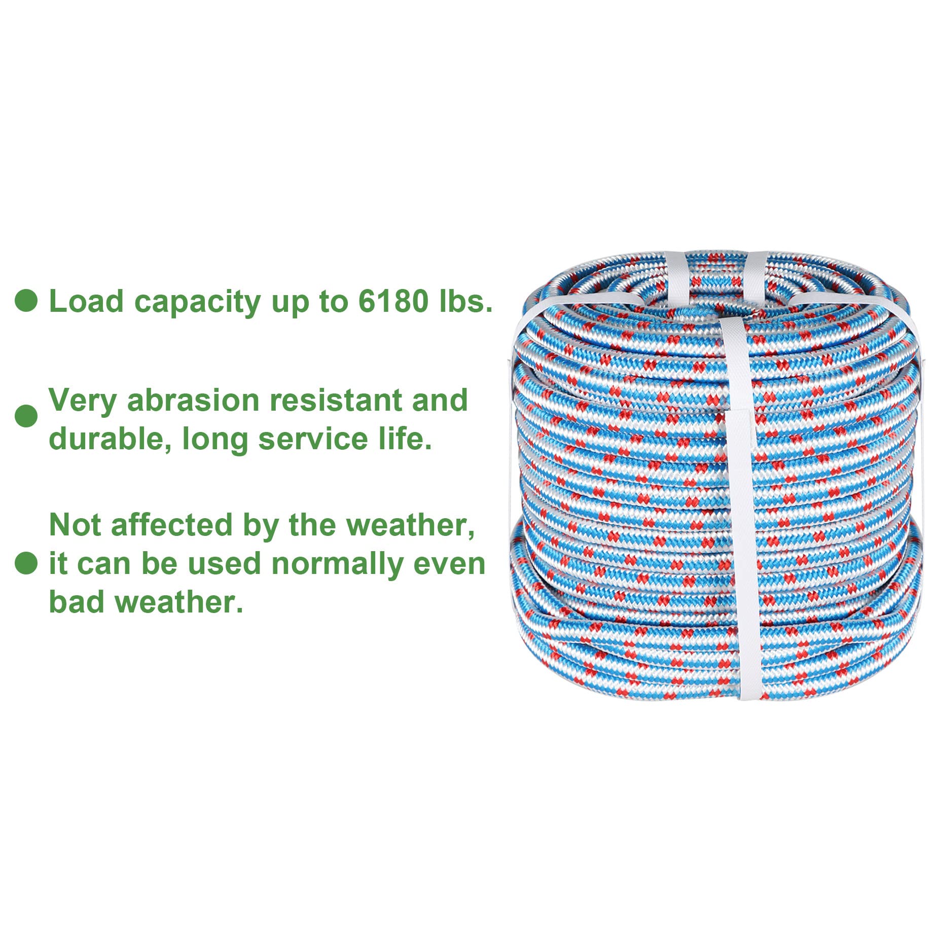 Snapklik.com : 16 Strand Braid Polyester Rope Pulling Rope Arborist ...
