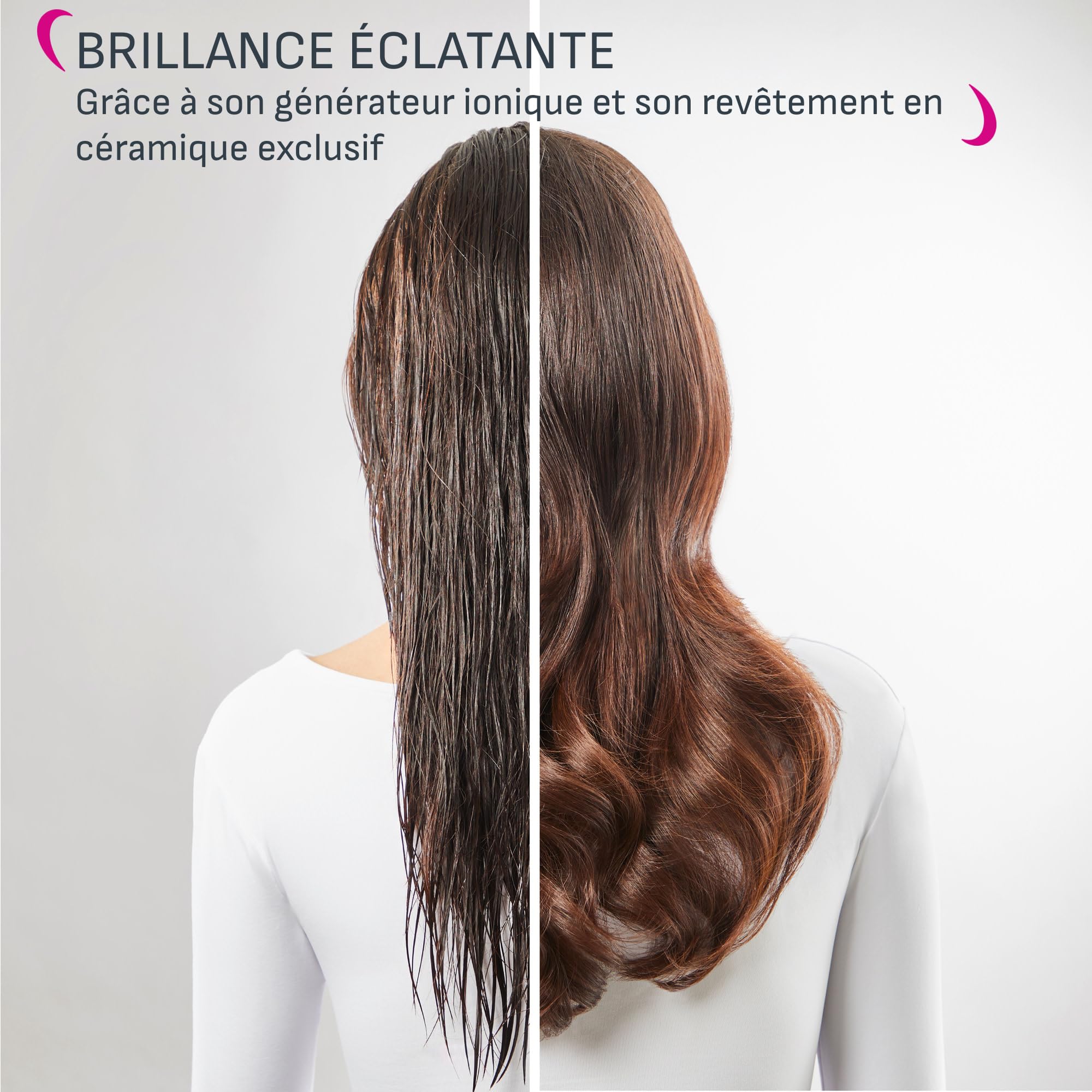 Calor Brush Activ, Brosse soufflante rotative, Brushing 1 000 W, Ergonomique, 2 brosses rotatives en céramique, UB9535C0