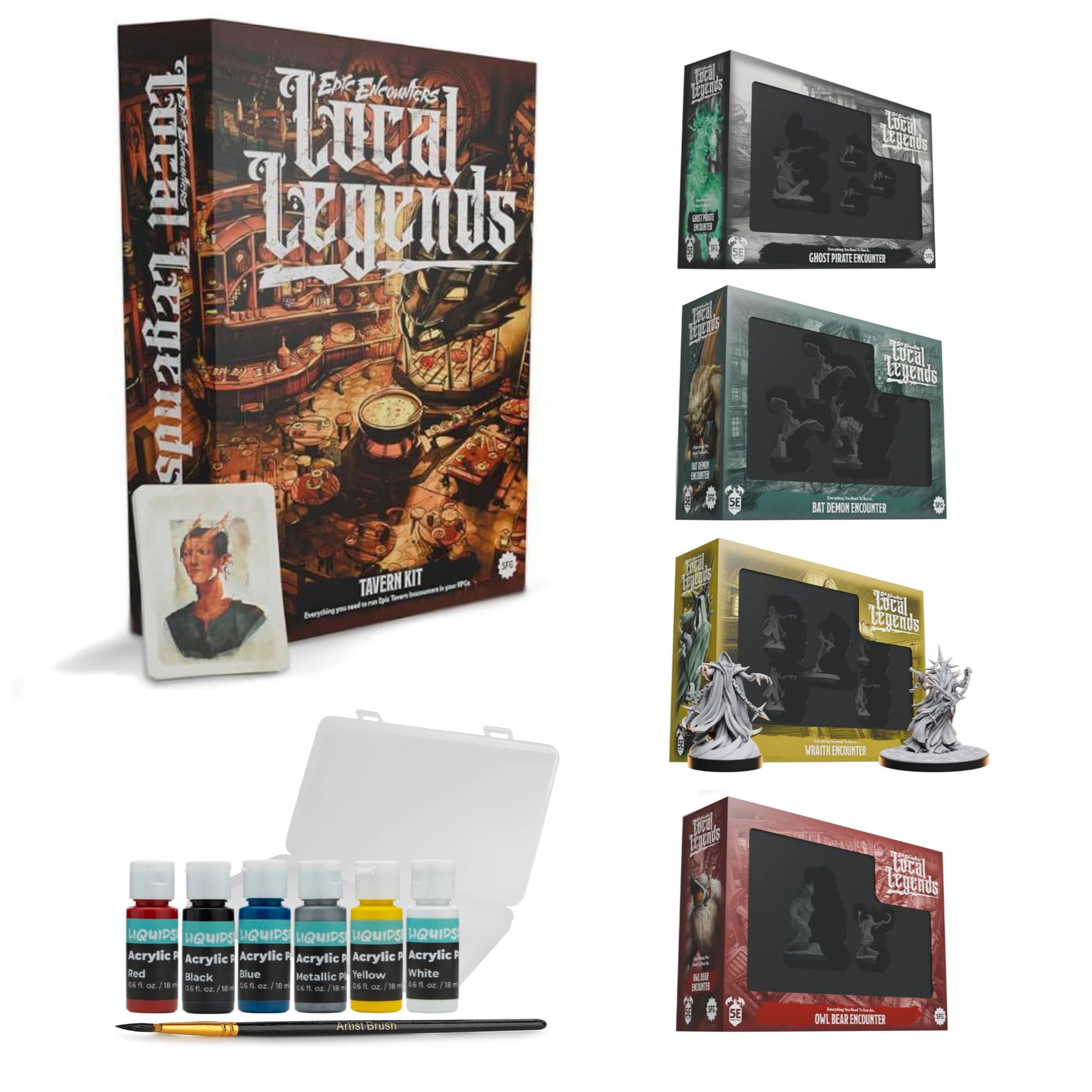 Steamforged Games Epic Encounters – Kit De Taberna Con 10 Posadas Y 60 Personajes, Compatible Con Juegos De Rol 5e