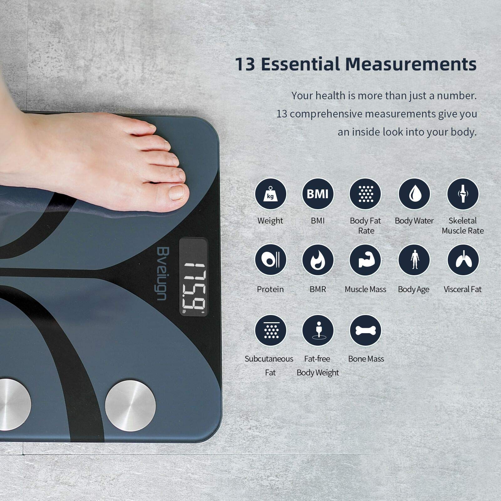 BEAUTURAL Digital Scale for Body Weight, Precision Bathroom Weighing