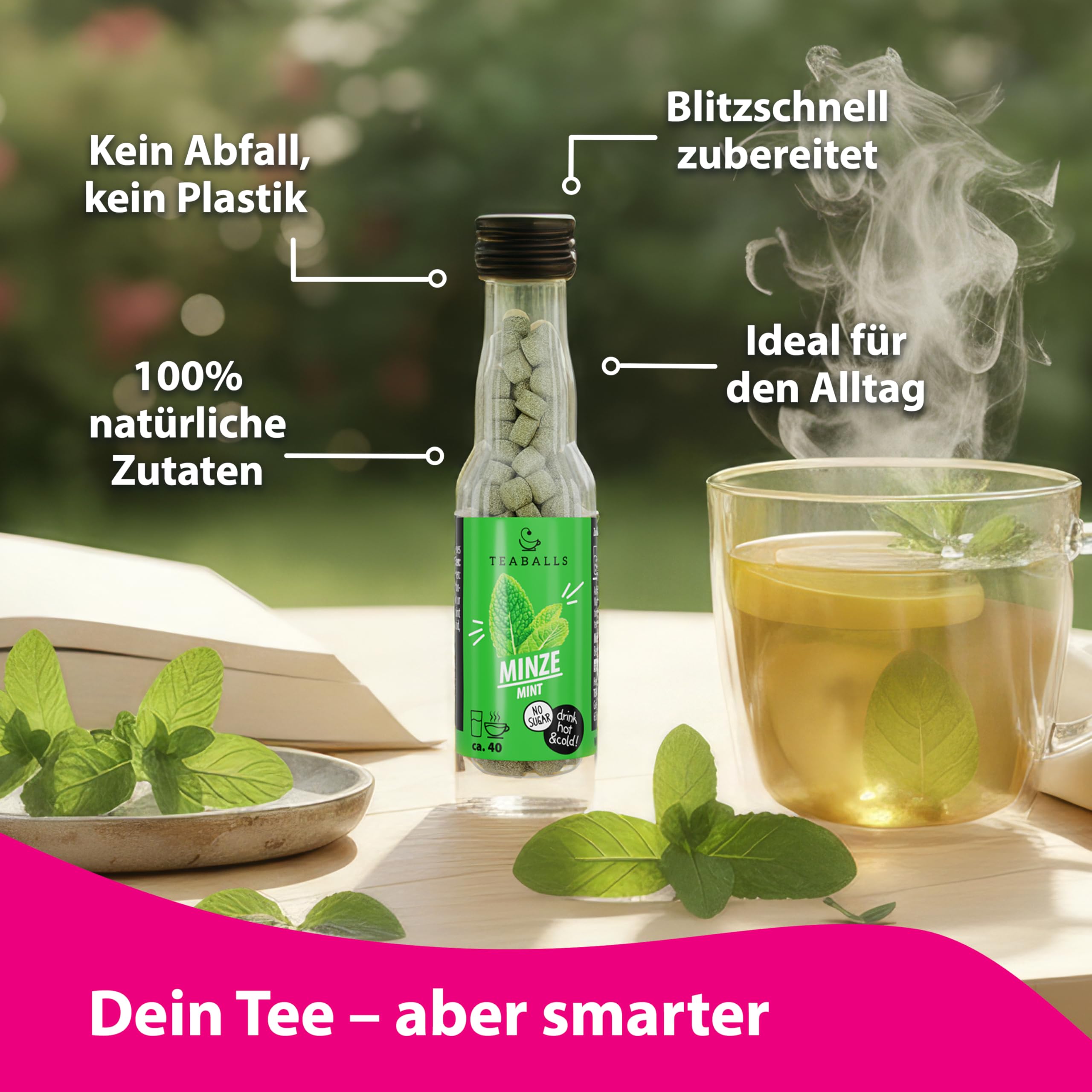 TEABALLS - 5er Frühlingsfrüchte Tee Set - 200 Tassen - Fruchtiges Tee Probierpaket & kleine Geschenkidee für den Frühling