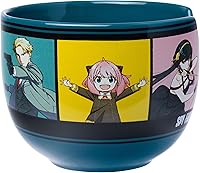 Vista 188 de Silver Buffalo The Powerpuff Girls Girl Power Featuring Blossom, Bubbles, and Buttercup Ceramic Ramen Noodle Rice Bowl with Chopsticks, Microwave