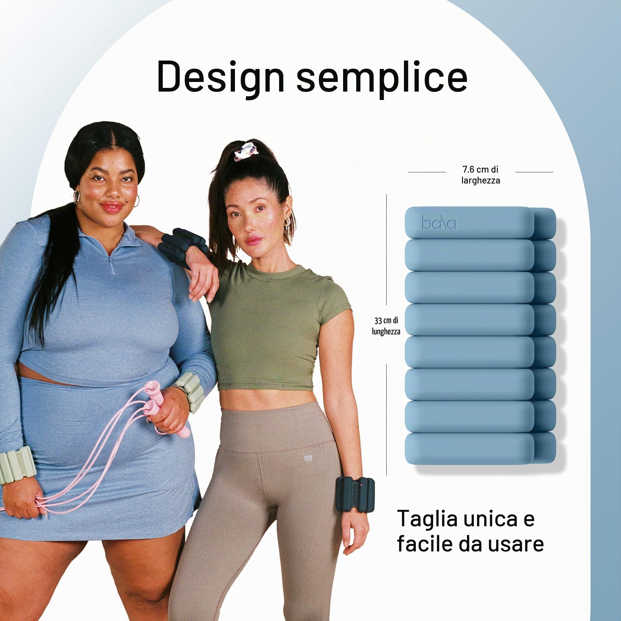 Bala Bangles - Set di 2 (0,5 kg e 0,9 kg ciascuno) | Pesi regolabili da polso e caviglia | Yoga, danza, sbarra, pilates, cardio, aerobica, camminata