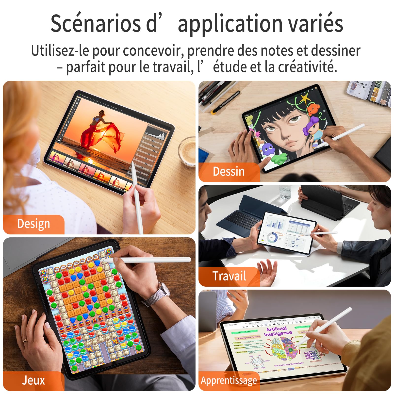 Lápiz táctil Activo para HP Omnibook y Envy x360 – 4096 Niveles de presión, rechazo de Palma y 80 Horas de autonomía – Compatible con HP Spectre x360, Pavilion x360 y Otros Modelos MPP