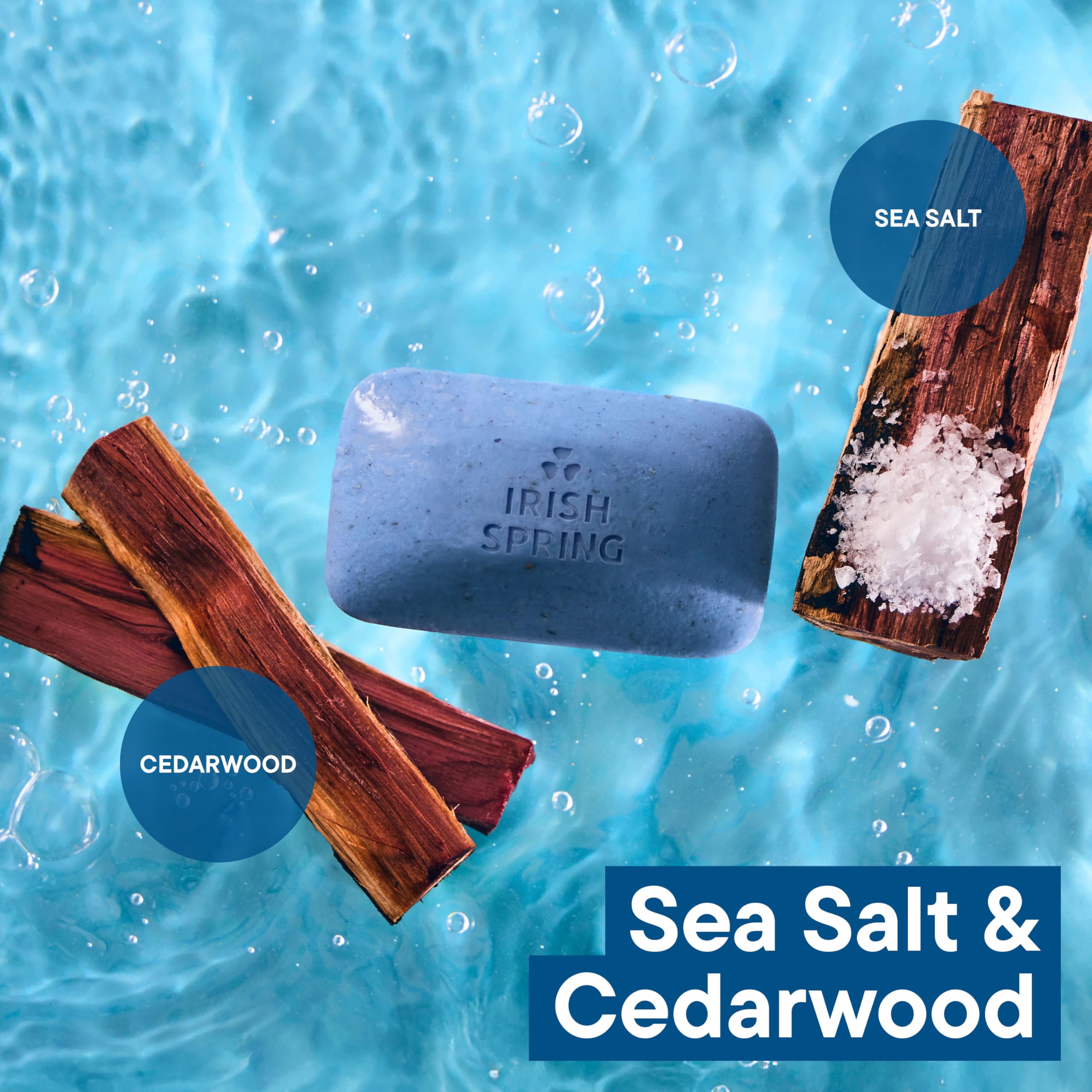 Irish Spring 3-in-1 Men’s Bar Soap Sea Salt & Cedarwood, 24 Pack