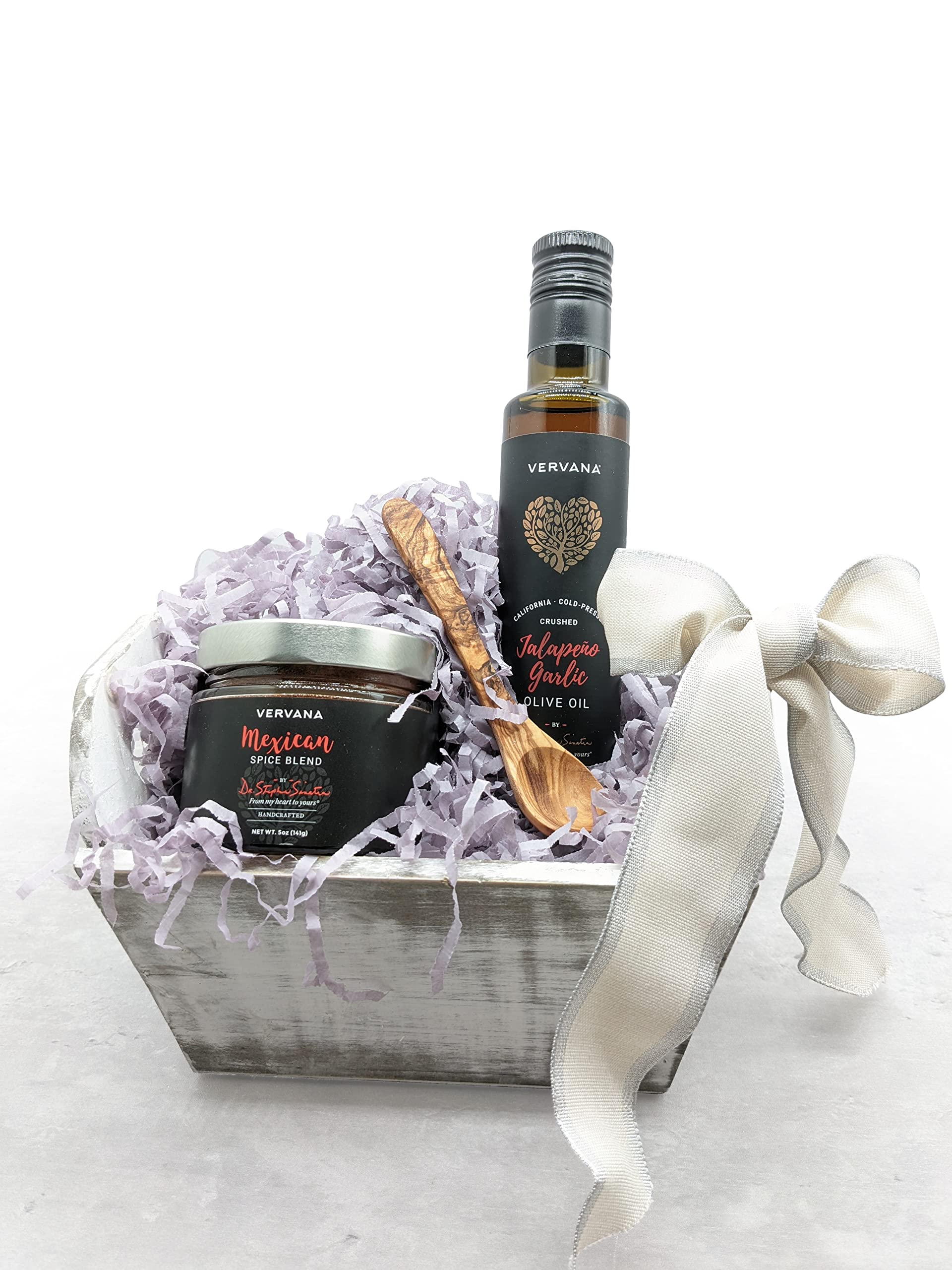 Vervana Tex-Mex Spice and Olive Oil Gift Set with Jalapeño Garlic Flavored Olive Oil (250 ml), Mexic
