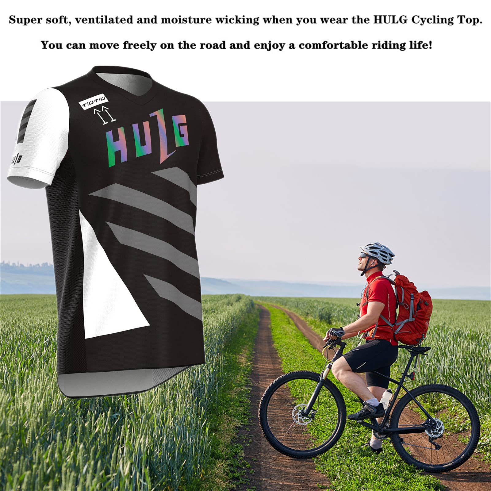 Maillot VTT à Manches Courtes pour Hommes, Maillot De Descente, Vêtements De Vélo pour Hommes Vêtements De Cyclisme/Motocross Chemise De Vélo De Montagne VTT BMX
