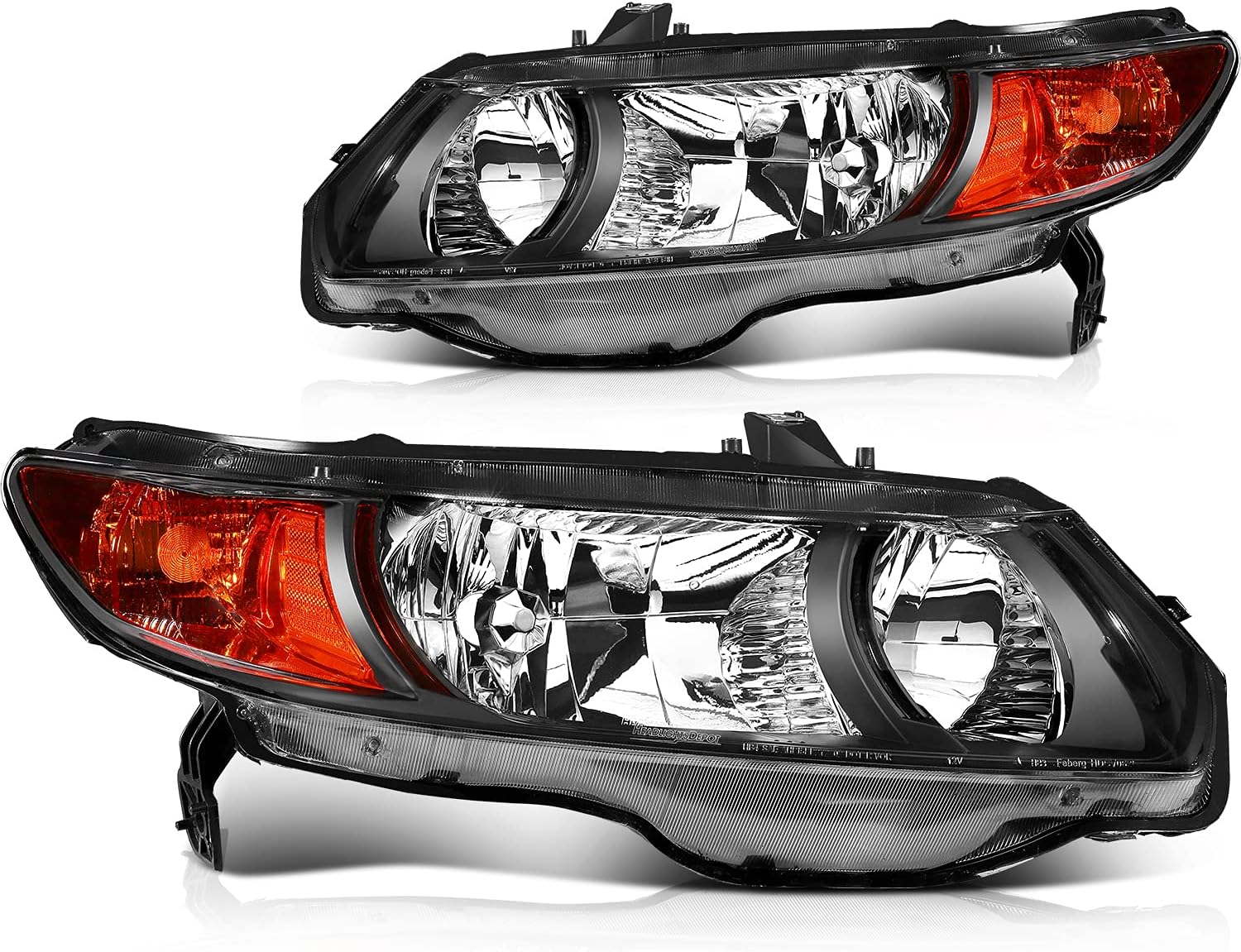 AINTIER Headlight Assembly For Honda Civic 2 Door Coupe 2006-2011 Headlamp Replacement Driver & Passenger Side
