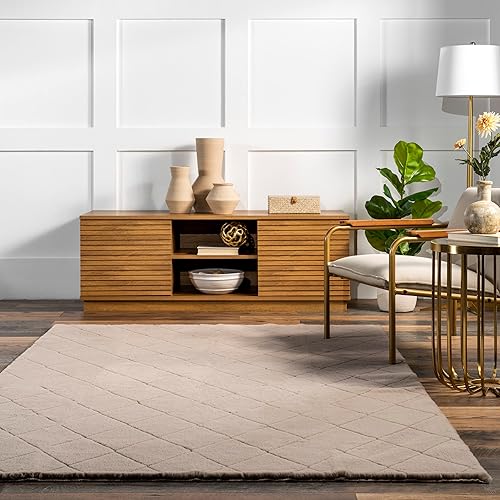 Miniatura 9 de nuLOOM Amy - Alfombra casual de conejo sintético lavable a máquina, 8 x 10, gris pardo