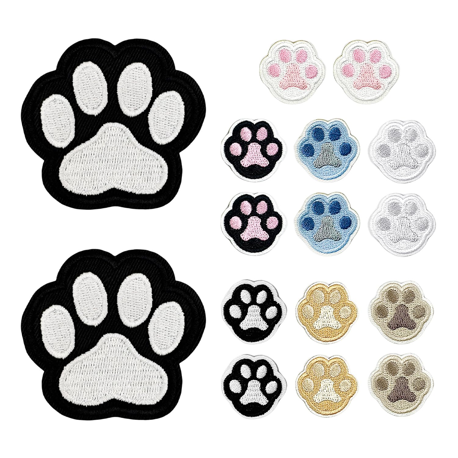 Rnskfg Multicolor 16 Cat Claw Embroidery Patches, Diy Clothing Decorations, Fun And Cute Cloth Patches, Suitable For Dresses, Jeans, And Hats.