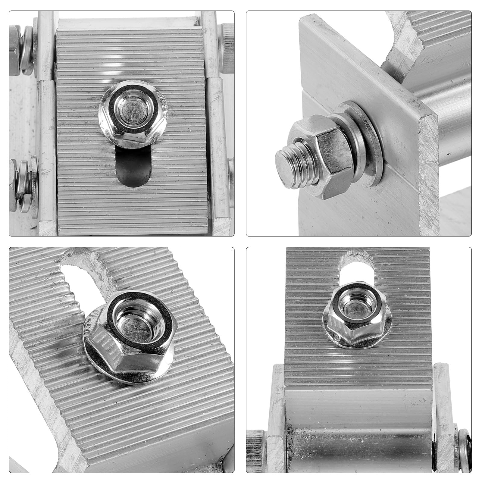 Toyvian Soporte de Aleación de Aluminio Almohadillas de Goma y Tornillos de Madera Ajustable Estructura Estable y Fácil Instalación, Incluye para Panel Solar para Montaje en Techo Plano