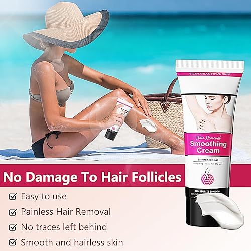 Miniatura 7 de Crema depilatoria para mujeres, para íntimoprivado, púbico, bikini, cara, piernas corporales y axilas, crema depilatoria sin dolor e impecable,