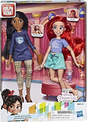 Miniatura 4 de Disney Princess Muñecas de películas Ralph Breaks The Internet, Ariel y Pocahontas con ropa cómoda y accesorios