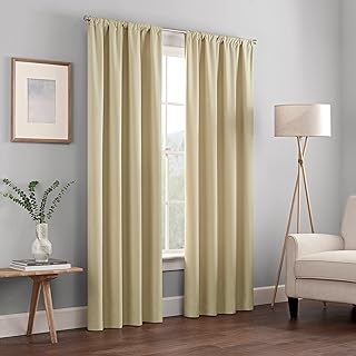 Eclipse Kendall Modern Blackout Thermal Rod Pocket Window Curtain for Be...