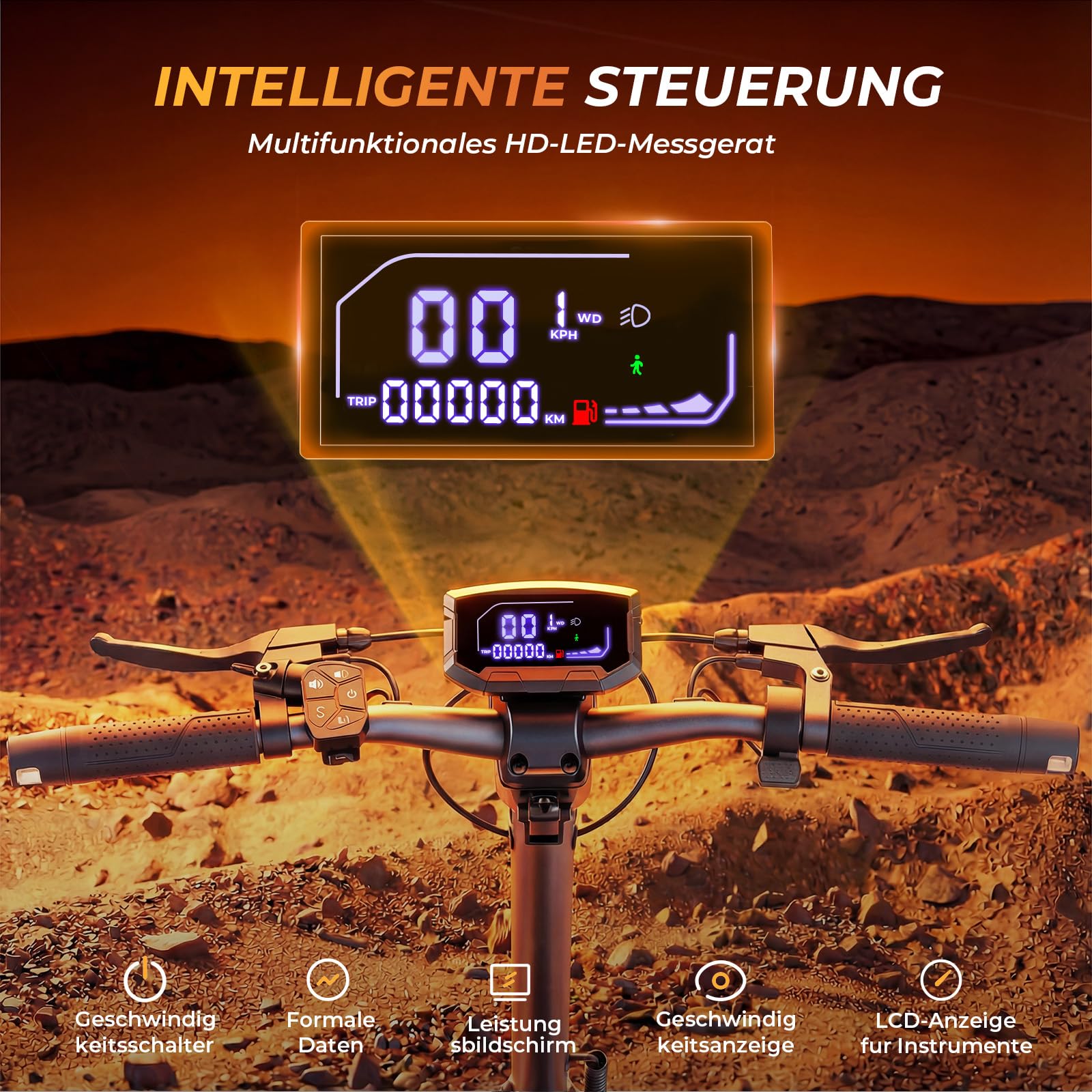 E Scooter mit Straßenzulassung | 10 Zoll Offroad Luftreifen, 70 KM Reichweite, ABE E Roller mit Doppelter Stoßdämpfung, LED, Smart App, Faltbarer Elektroroller für Pendler und Geländefahrer