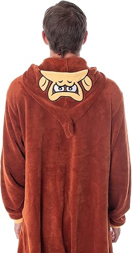 Miniatura 2 de Donkey Kong - Disfraz de microforro polar para adultos, traje de unión Kigurumi, traje de pijama de una pieza, Rojo