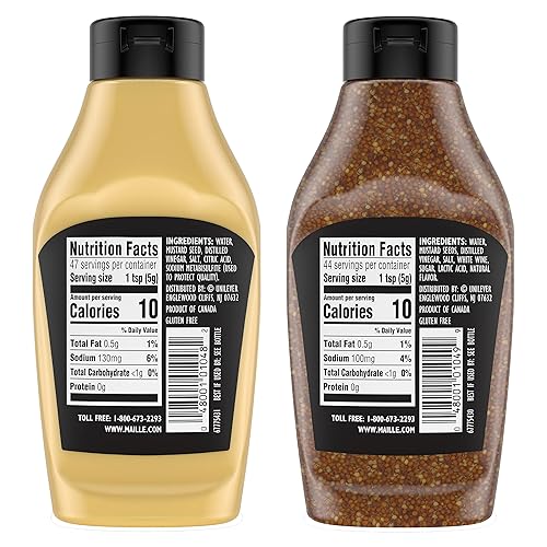 Miniatura 2 de Maille Dijon Mustard Squeeze Condimento Variedad Pack Dijon Originale & Old Style Sin OMG, Kosher 8.5 oz 4 unidades