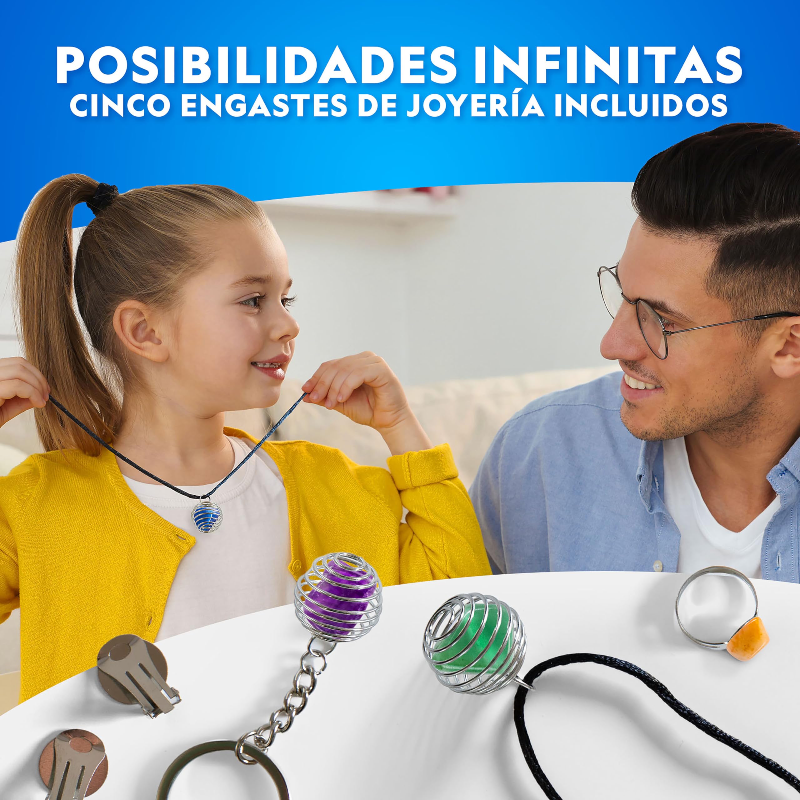 National Geographic Kit Inicial de Pulidora de Rocas – Incluye Gemas en Bruto, Grano de Pulido de Carburo de Silicio en 4 Etapas, Montajes para Joyería y Guía de Aprendizaje – Kit Científico CTIM