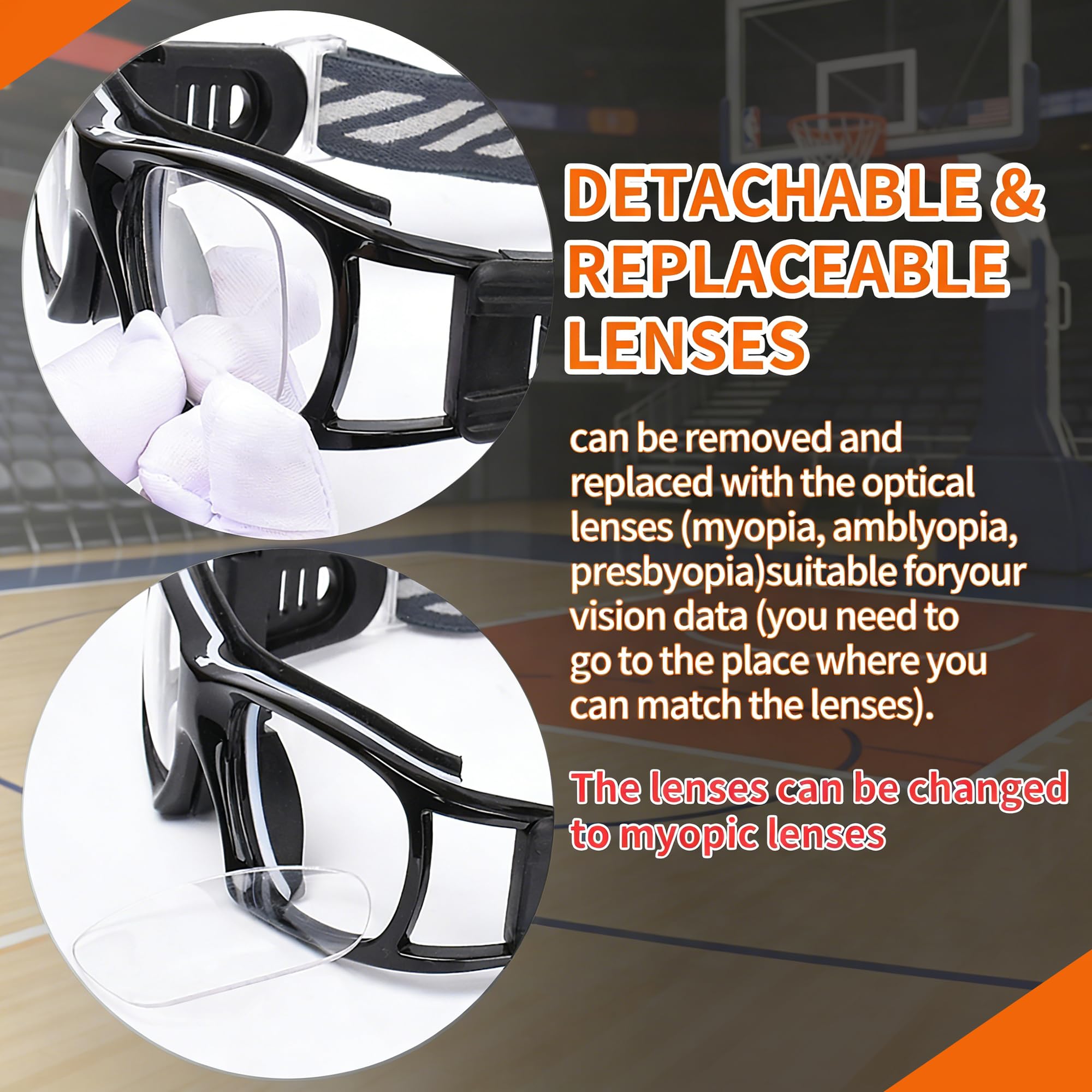 SooGree Gafas deportivas para hombre y mujer, gafas de baloncesto, fútbol, antiniebla, antichoque, anticolisión, gafas portátiles