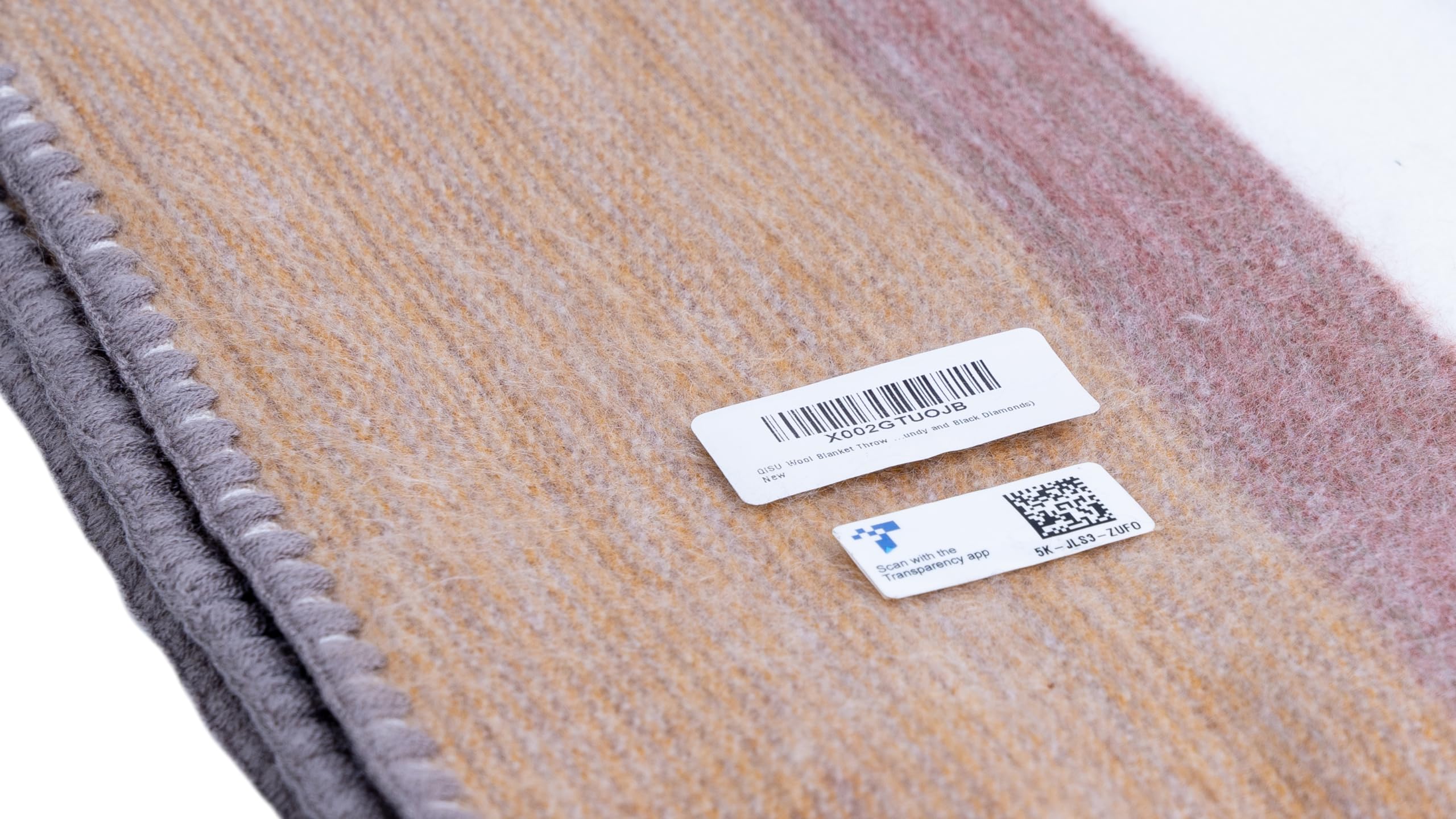 QISU Coperta in lana di alpaca, grande, bella, calda, variegata, 215,9 x 165,1 cm, ultra morbida, ipoallergenica e traspirante, tessuto non pruriginoso o graffiante (grigio pastello Rocks & Creek)