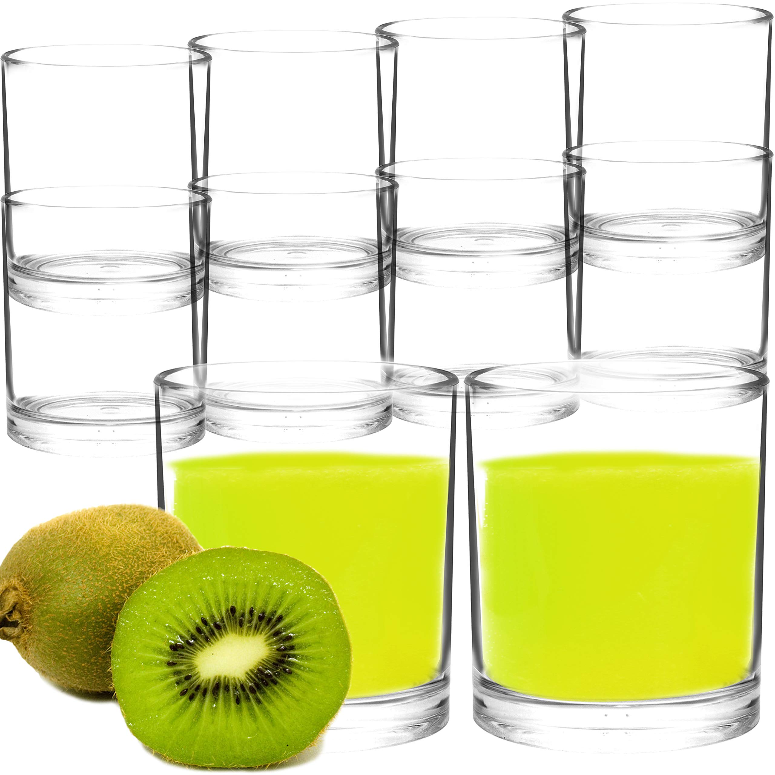 Youngever 8 Pcs Plastic Drinking Tumblers, Plastic Gl, Reusable Plastic Cups, Unbreakable Gl, Drinking Gl (12 ounce)