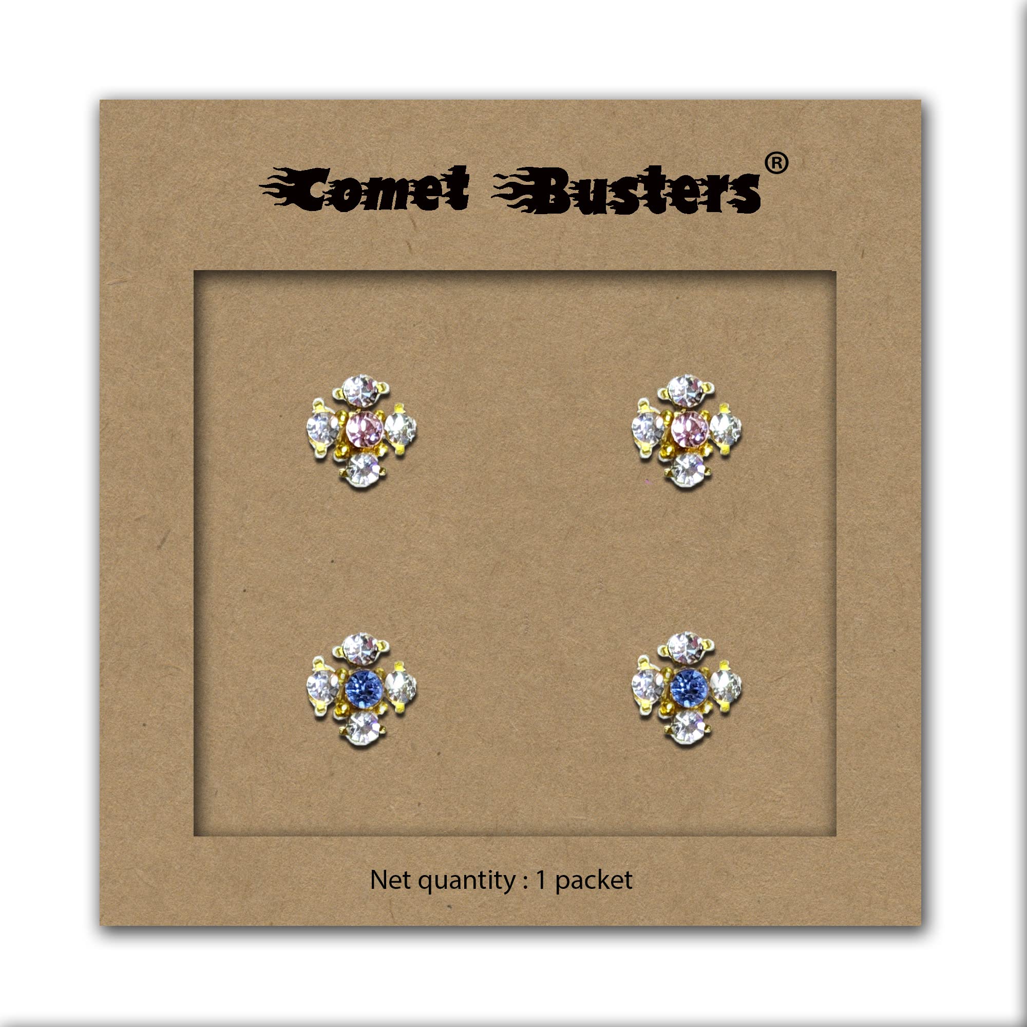 Comet Busters Non Piercing Floral Earring Stickers Self Adhesive Ear studs Stick Ons (ES015) (B0BR5FW1GK) Amazon Price History, Amazon Price Tracker