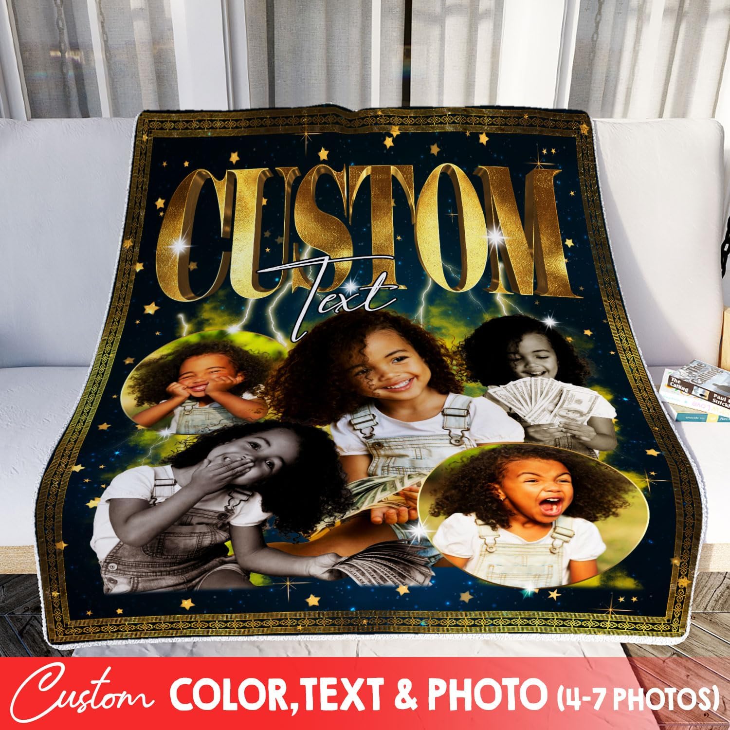 Daughter Blanket from Mom, Daughter Blanket from Dad, Custom Blanket with Picture, Custom Photo Blanket, Custom Blanket with Name, Custom Picture Blanket, Custom Blanket with Picture
