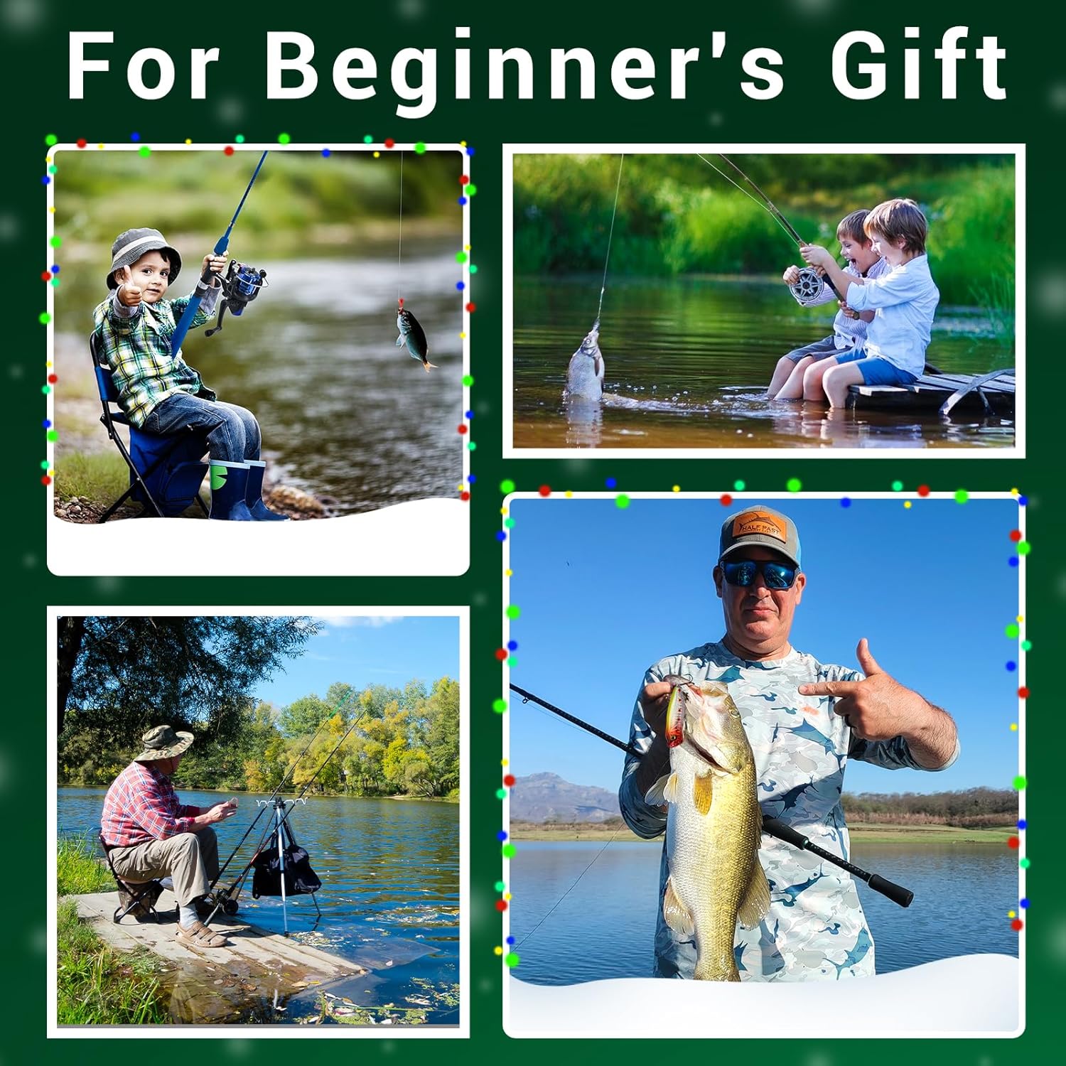 24 Pieces Fishing Gift for Adults, Beginners with Tackles, Lures, Hooks, Accessories and A Storage Box, - Image 4