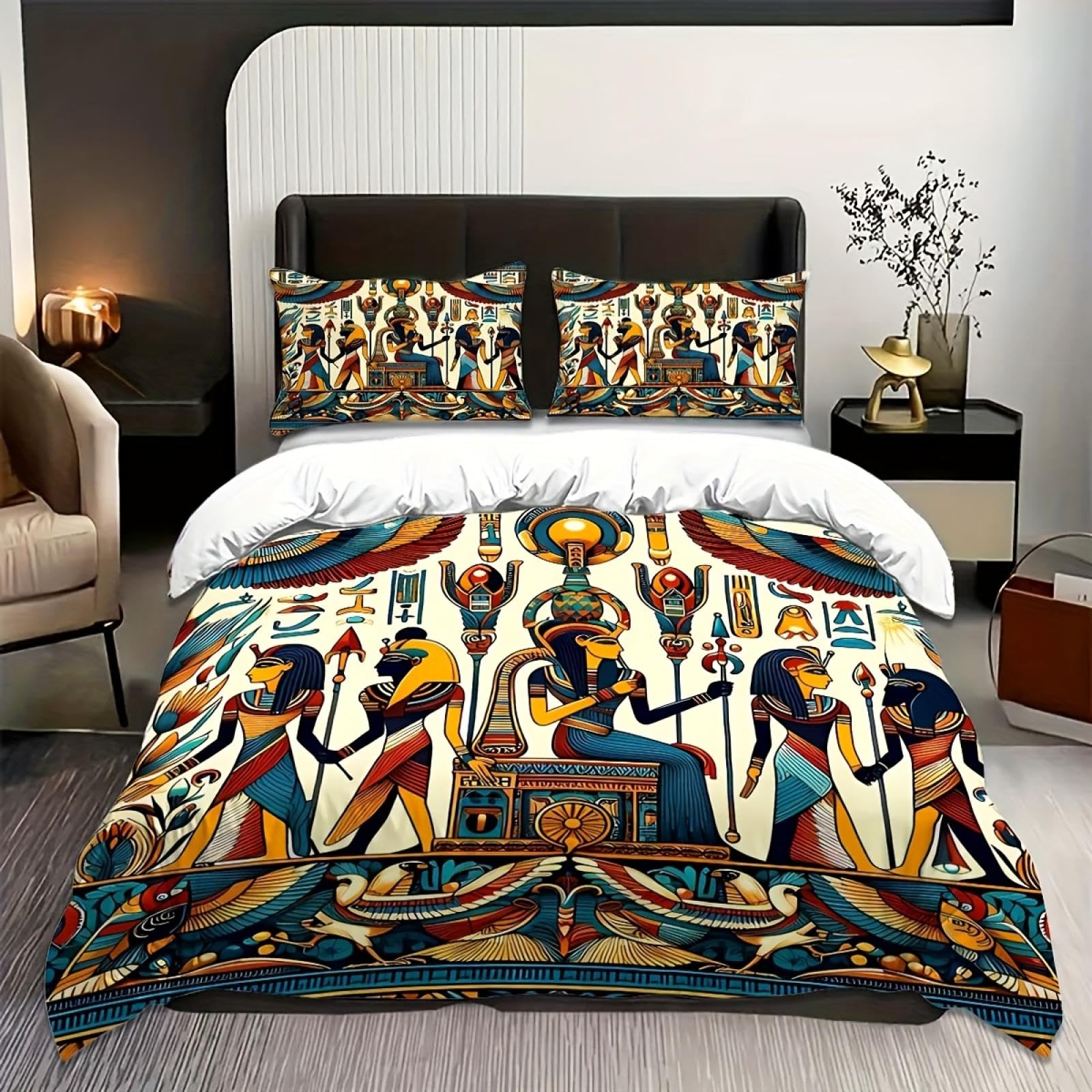 Housse de couette égyptienne respirante en polyester doux toutes saisons