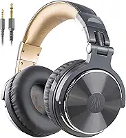 OneOdio Fones de ouvido com fio, monitor de estúdio e mixagem de DJ estéreo, com drivers de neodímio de 50 mm e conector de 1/4 a 3,5 mm para gravação de computador AMP, podcast, teclado, guitarra