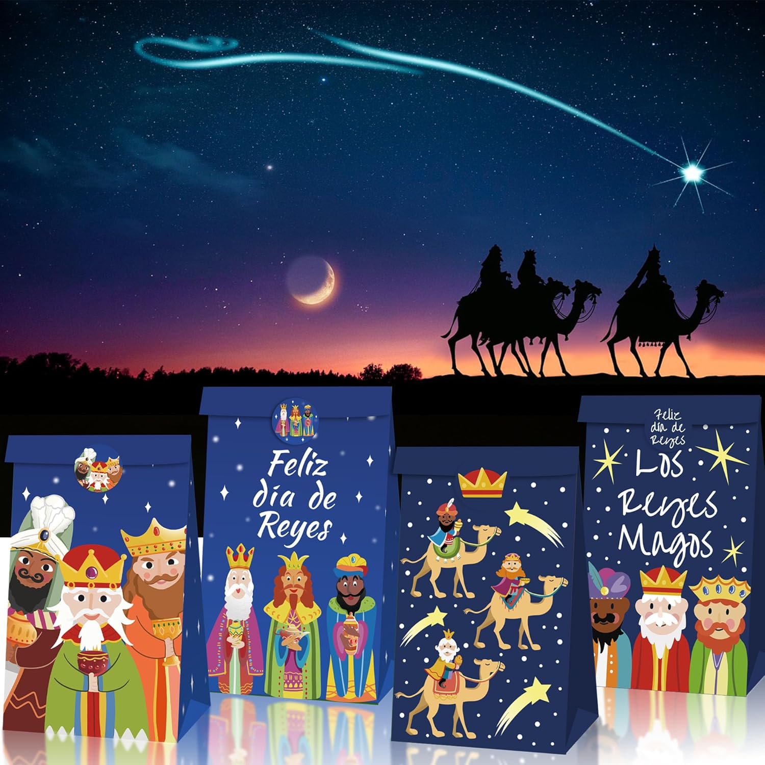 Kings Day Goodie Bags with Sealing Stickers - Three Kings Day Treat Bags for Kids - Image 6