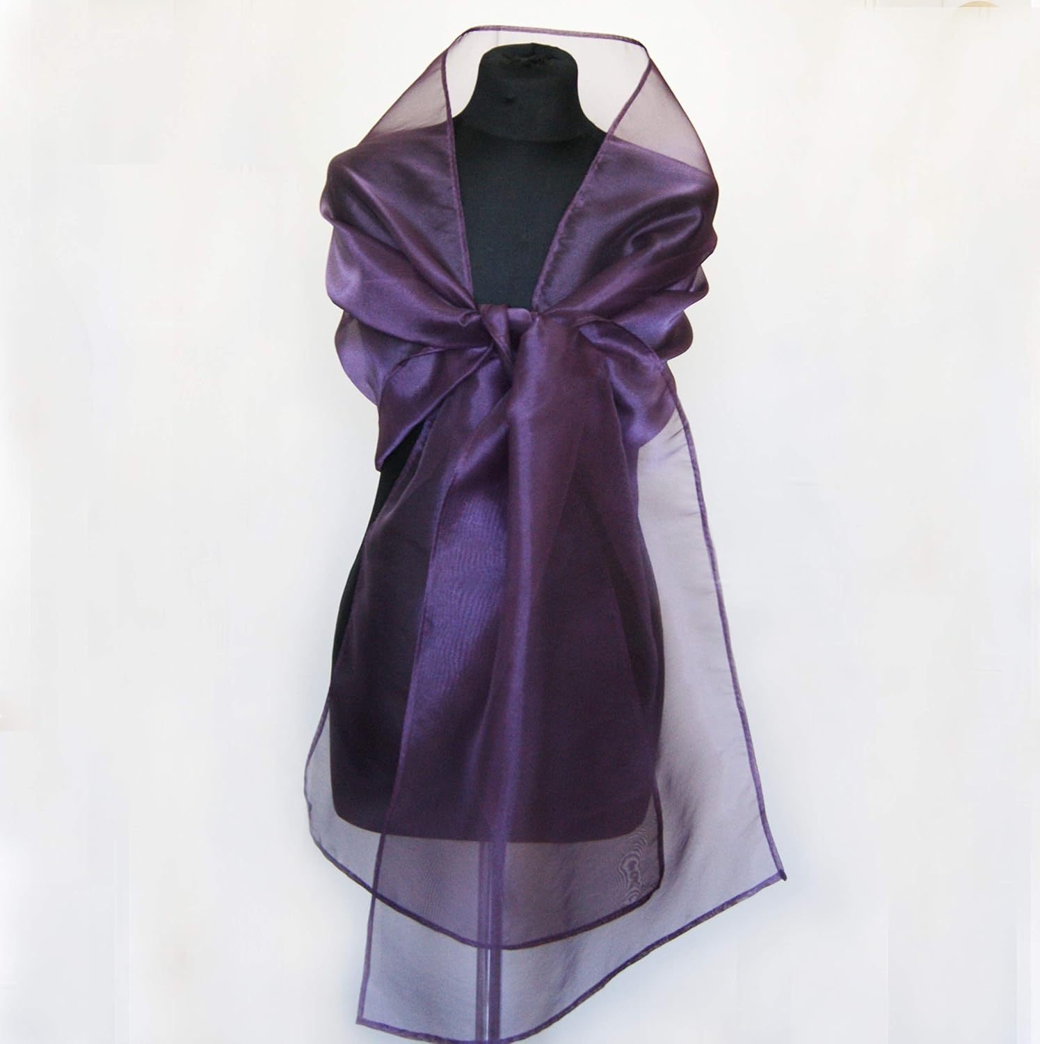 Organza stole wrap shawl fucsia rose purple pink wedding bridal shawl ...