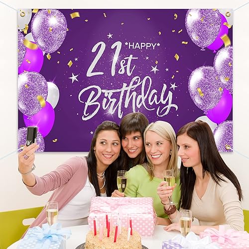 Miniatura 106 de HAMIGAR Fondo de pancarta de feliz cumpleaños 50 de 6 x 4 pies, decoraciones de cumpleaños de 50 años, suministros de fiesta para mujeres